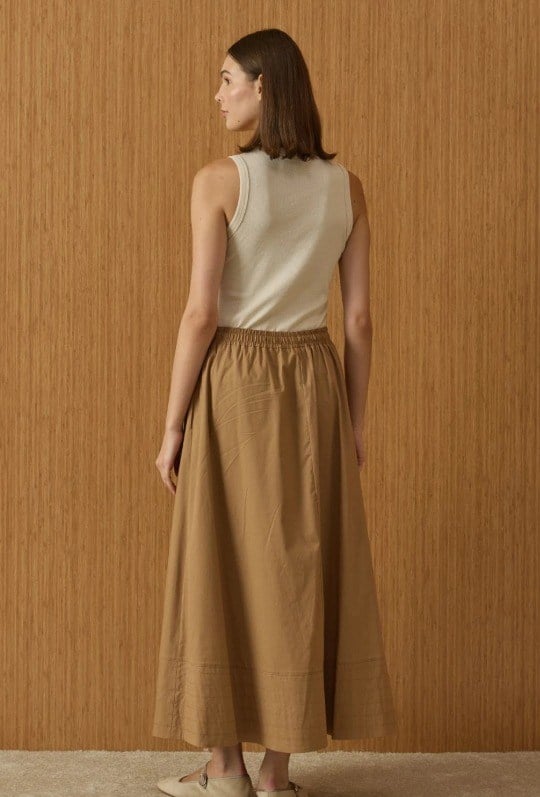 Poplin Etek Camel