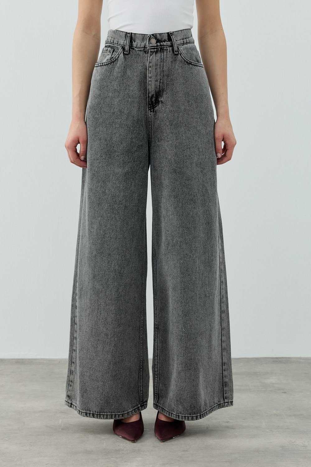 Salaş Denim Palazzo Kot Gri