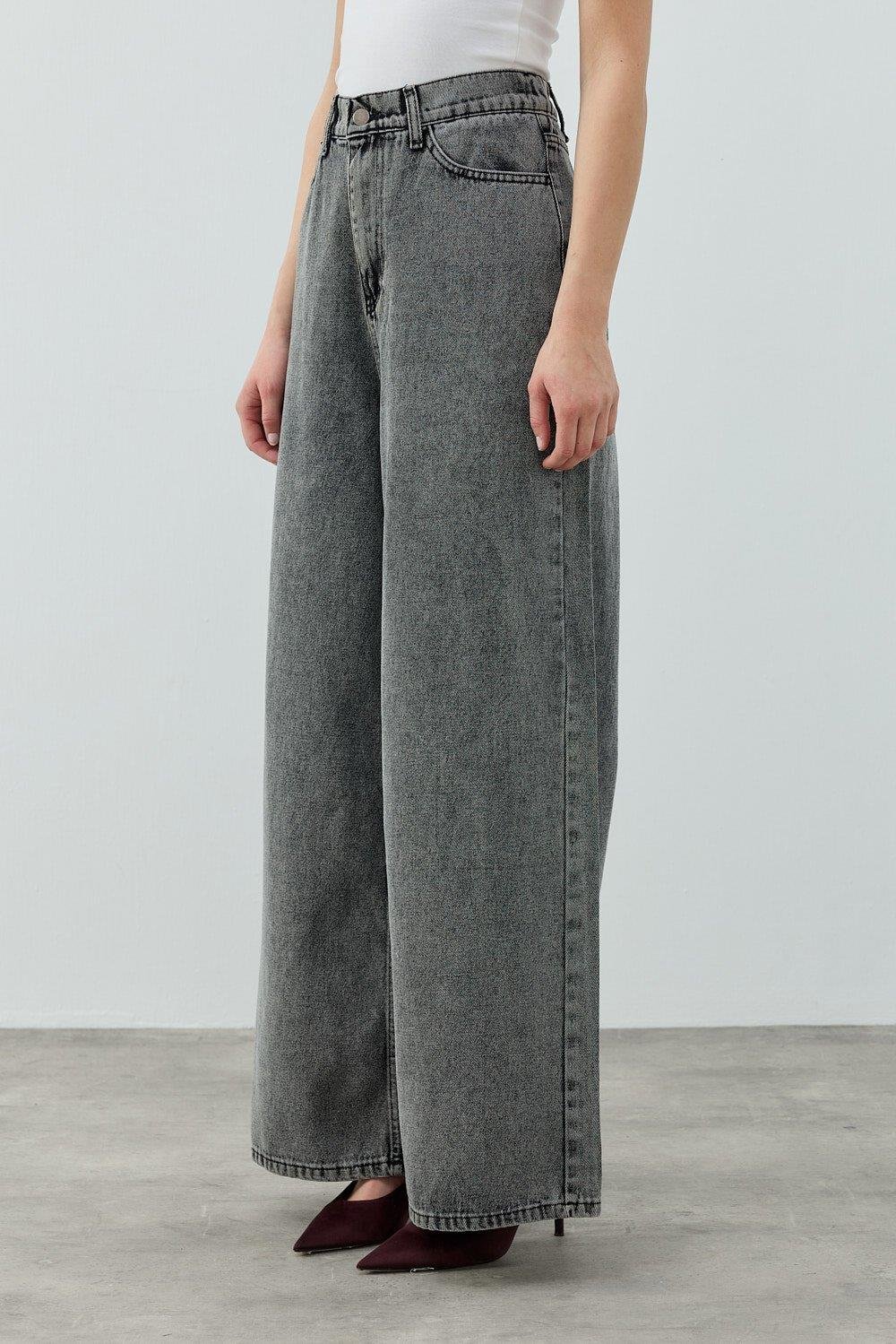 Salaş Denim Pantolon Koyu Gri