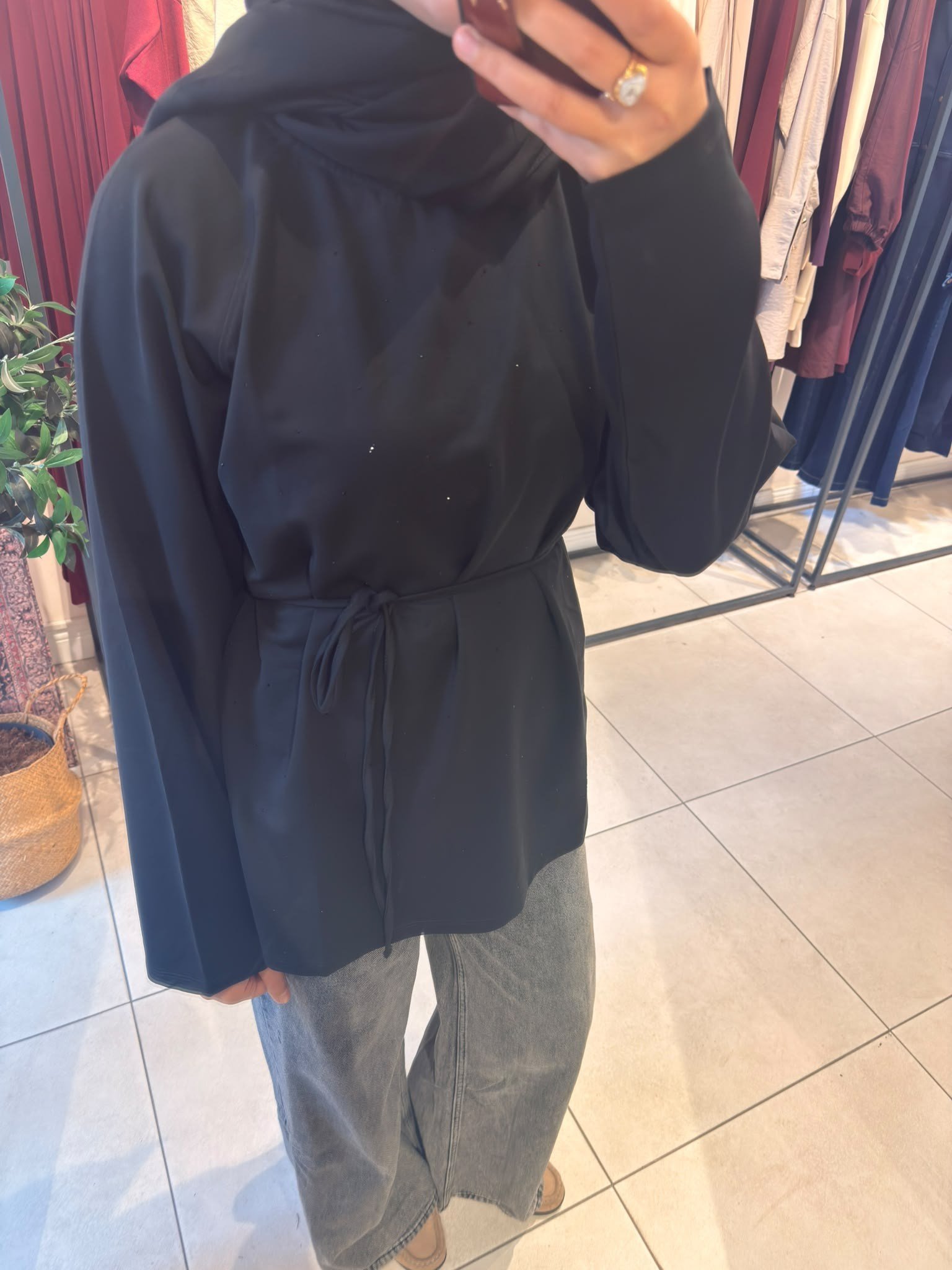 Taş Detay Sweat Siyah