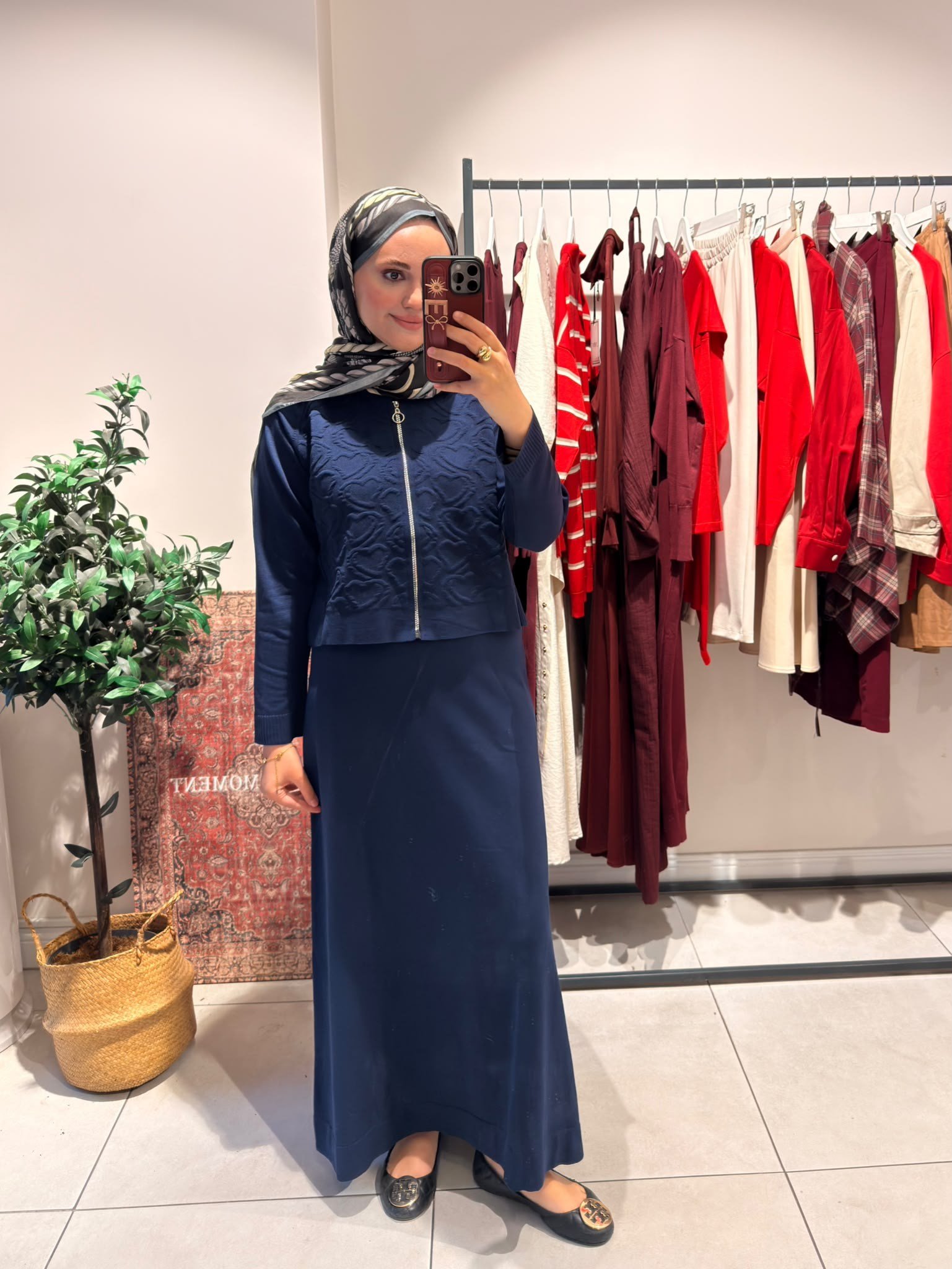 Triko Kalp Desen Etekli Takım Lacivert