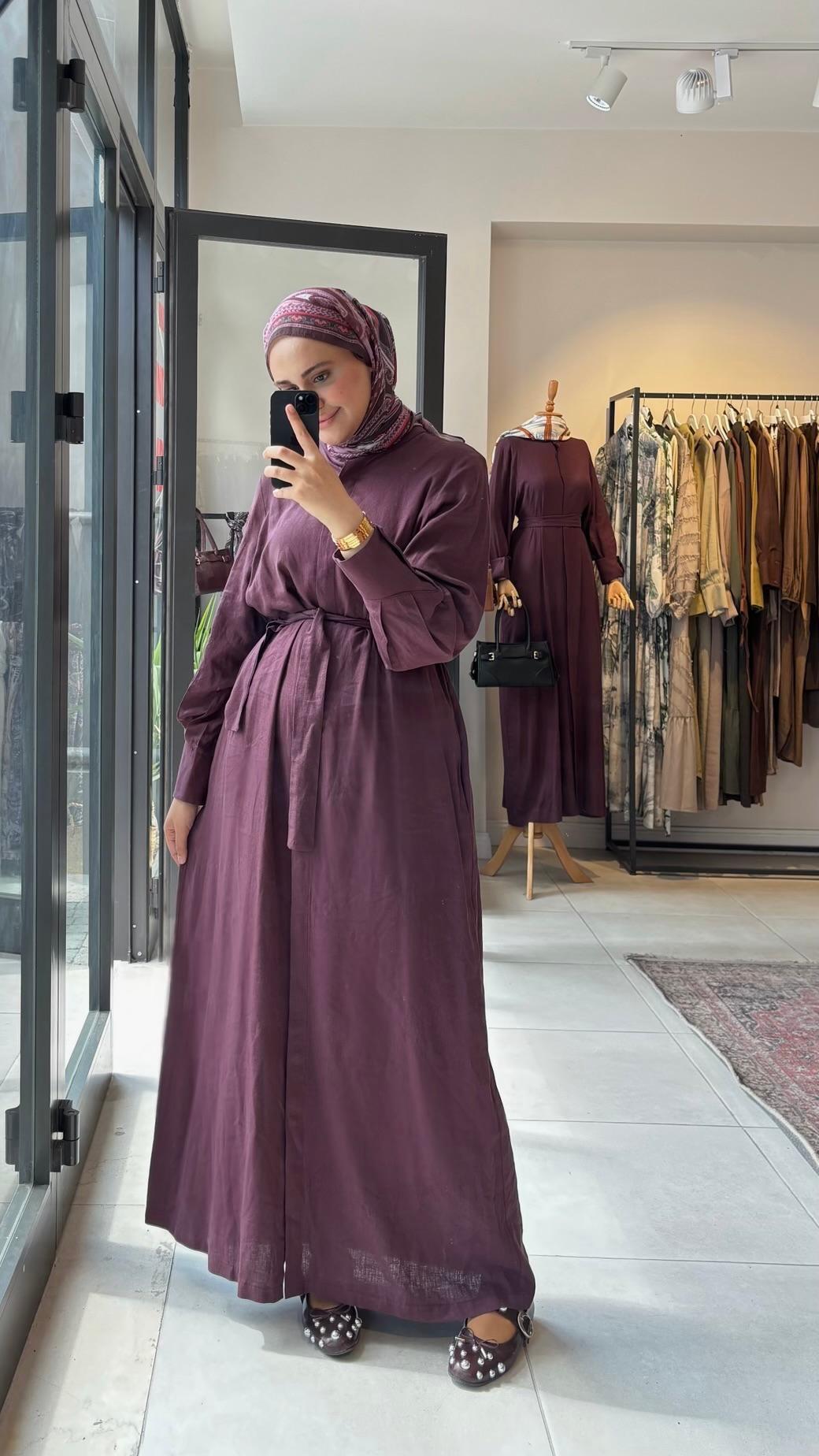 Vietnam Keten Elbise Bordo