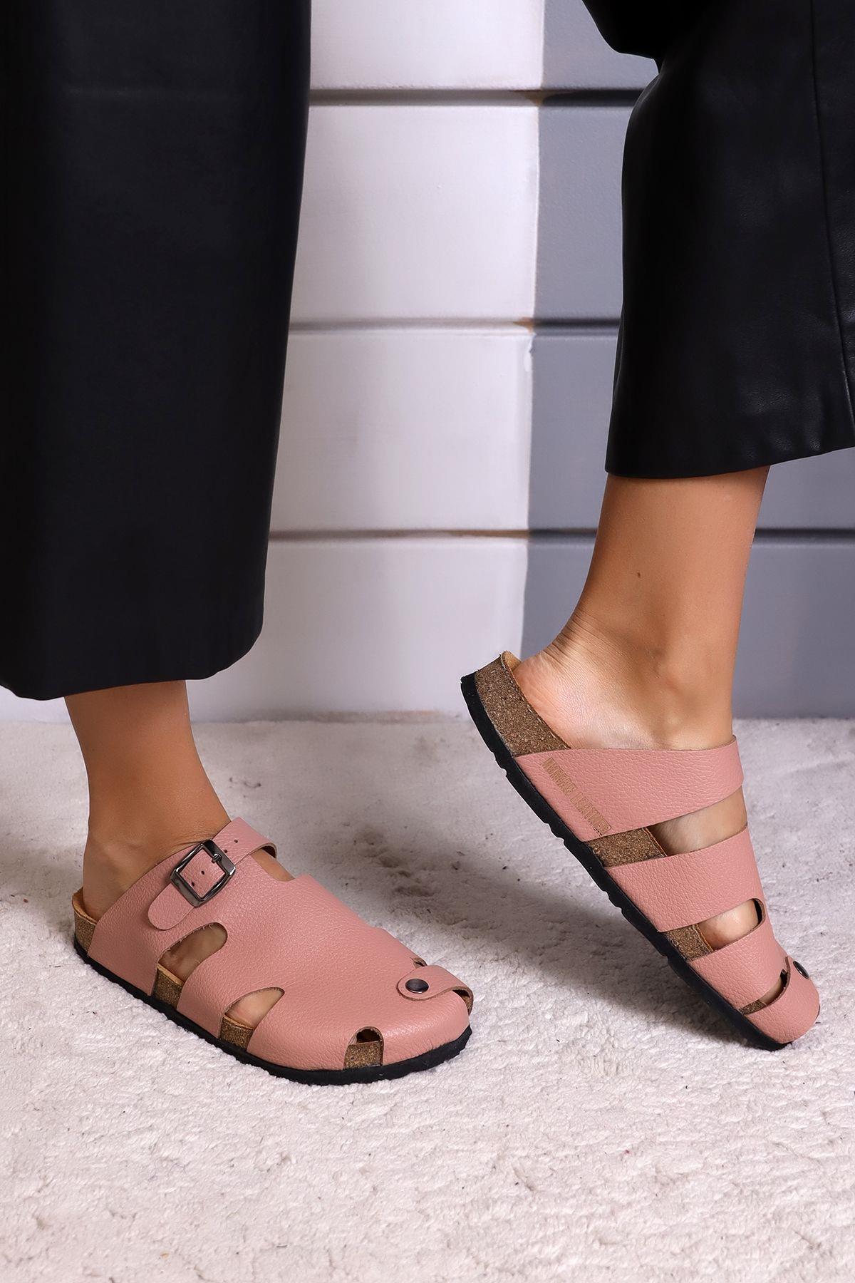 BARİ HAKİKİ DERİ ORTOPEDİK MANTAR TABAN UNISEX TERLİK