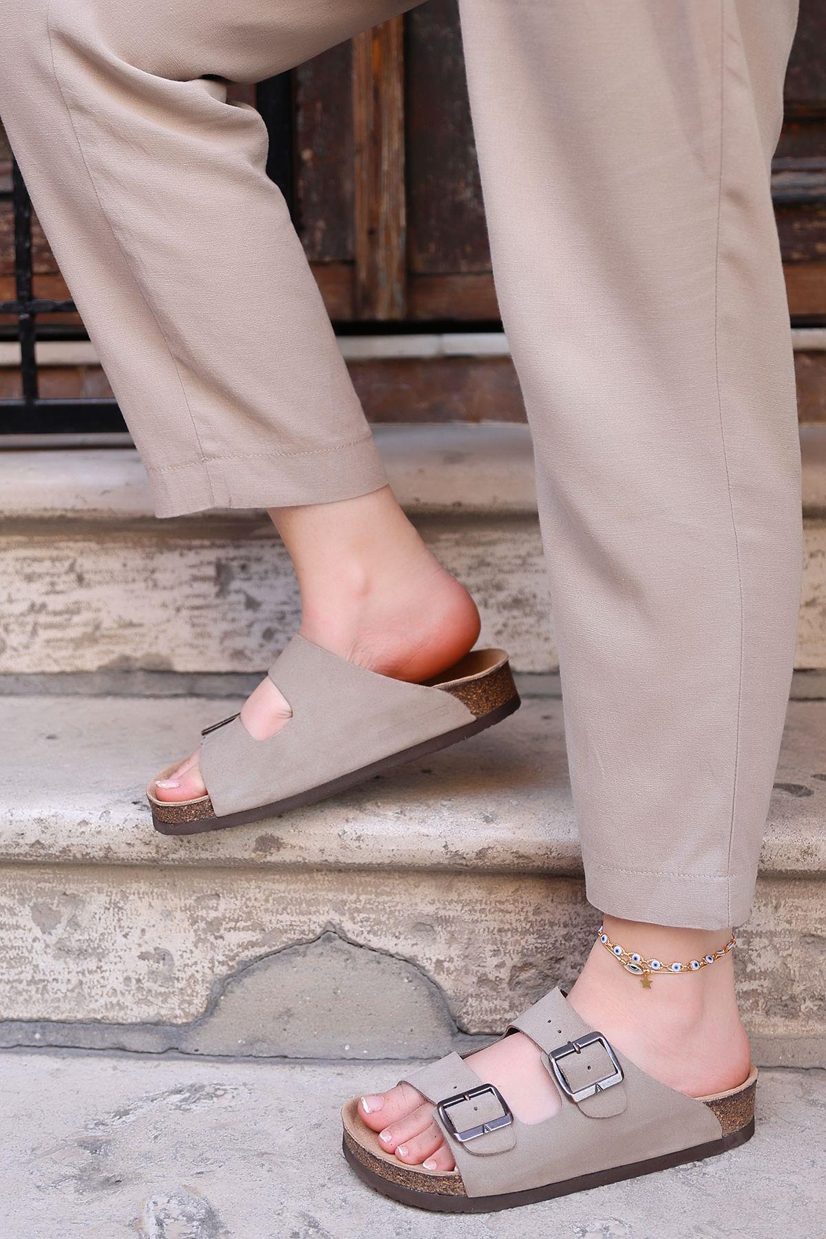 NAPOLİ HAKİKİ DERİ MANTAR TABAN UNISEX TERLİK