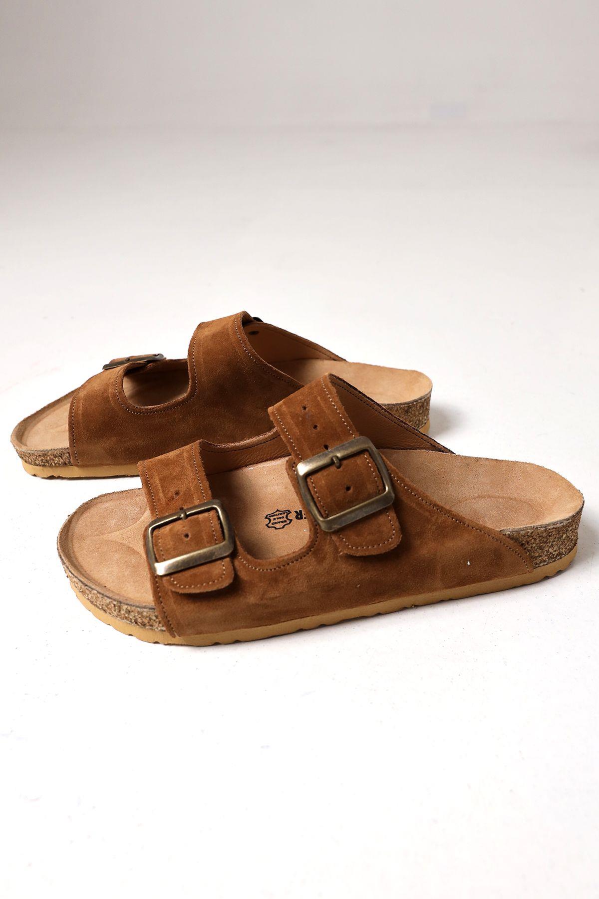 NAPOLİ HAKİKİDERİ ORİJİNAL MANTAR TABAN ORTOPEDİK UNISEX TERLİK