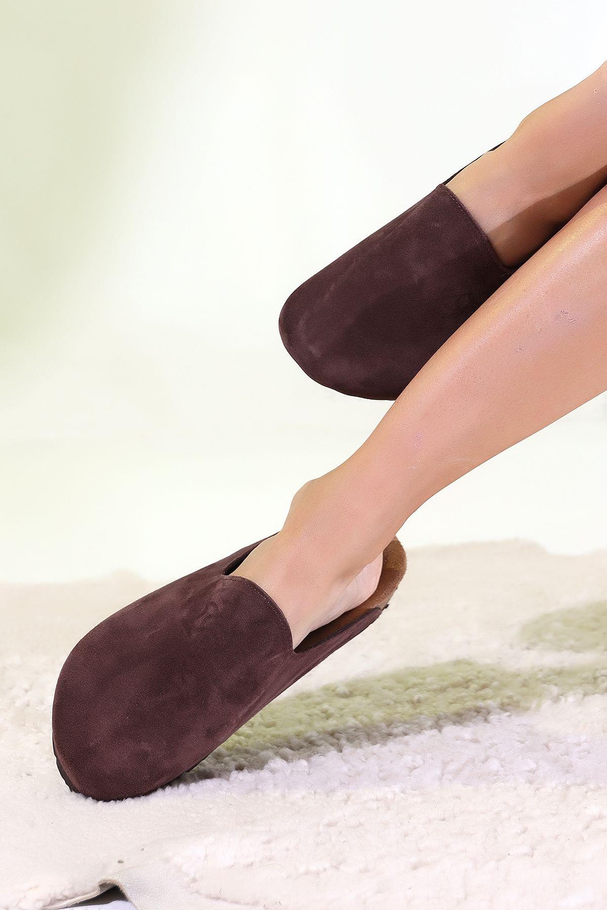 ROMA HAİKİ DERİ ORTOPEDİK MANTAR TABAN UNISEX TERLİK