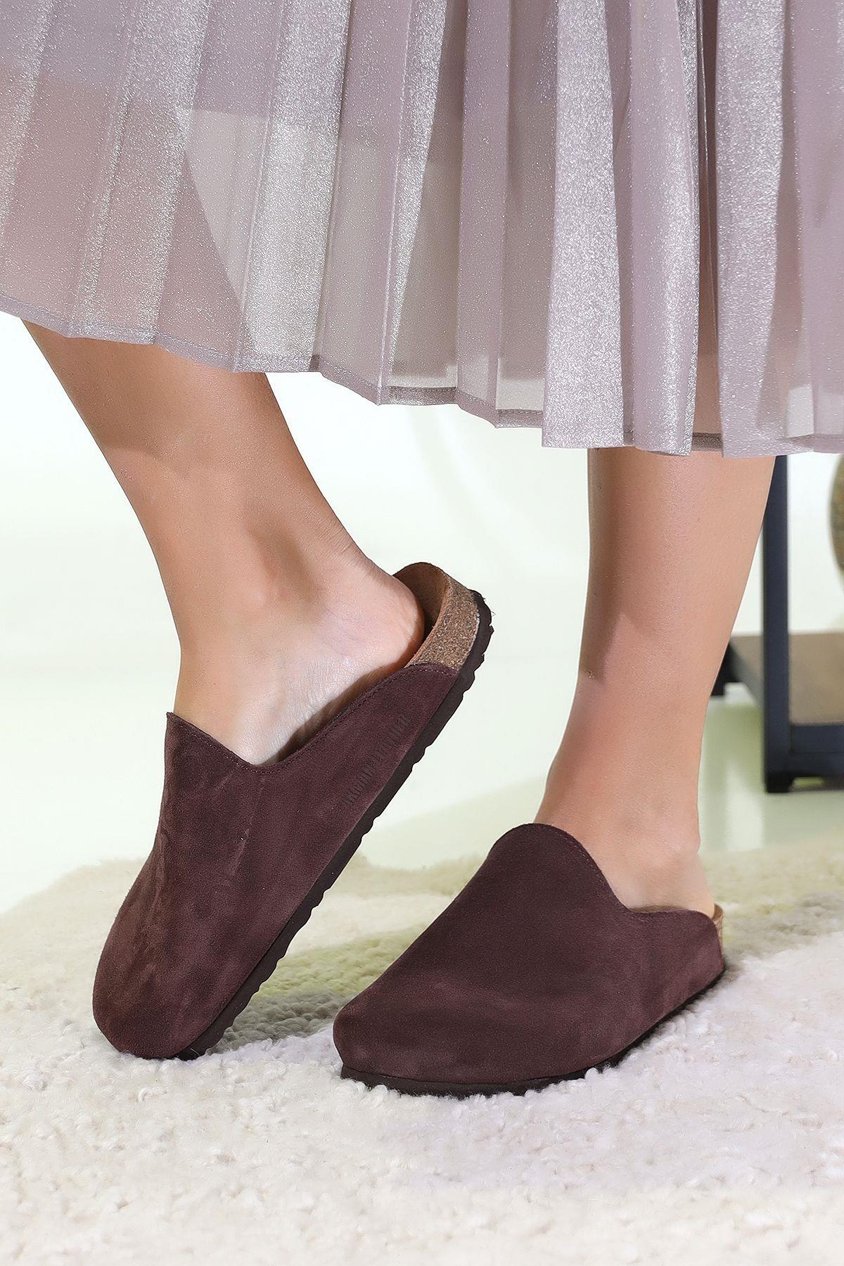 ROMA HAİKİ DERİ ORTOPEDİK MANTAR TABAN UNISEX TERLİK