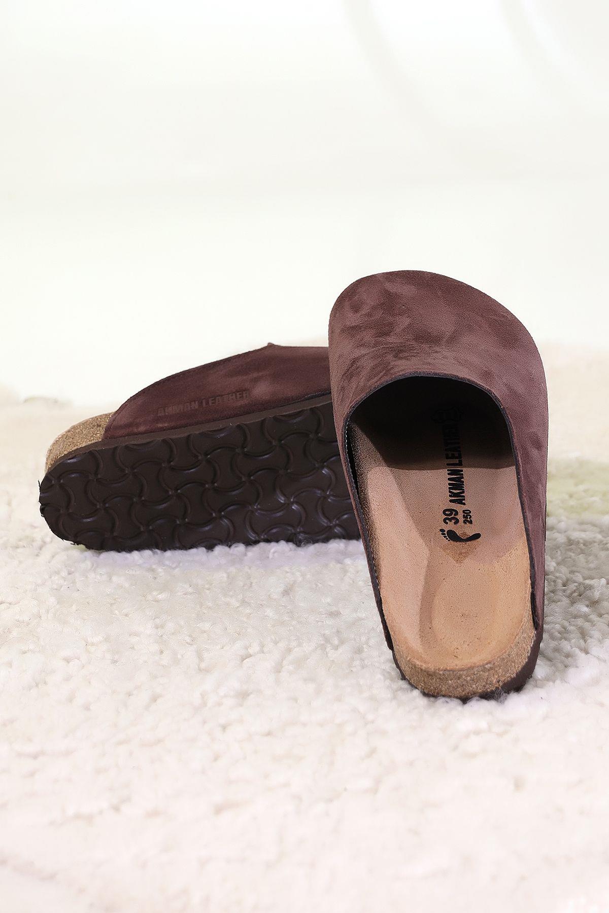 ROMA HAİKİ DERİ ORTOPEDİK MANTAR TABAN UNISEX TERLİK