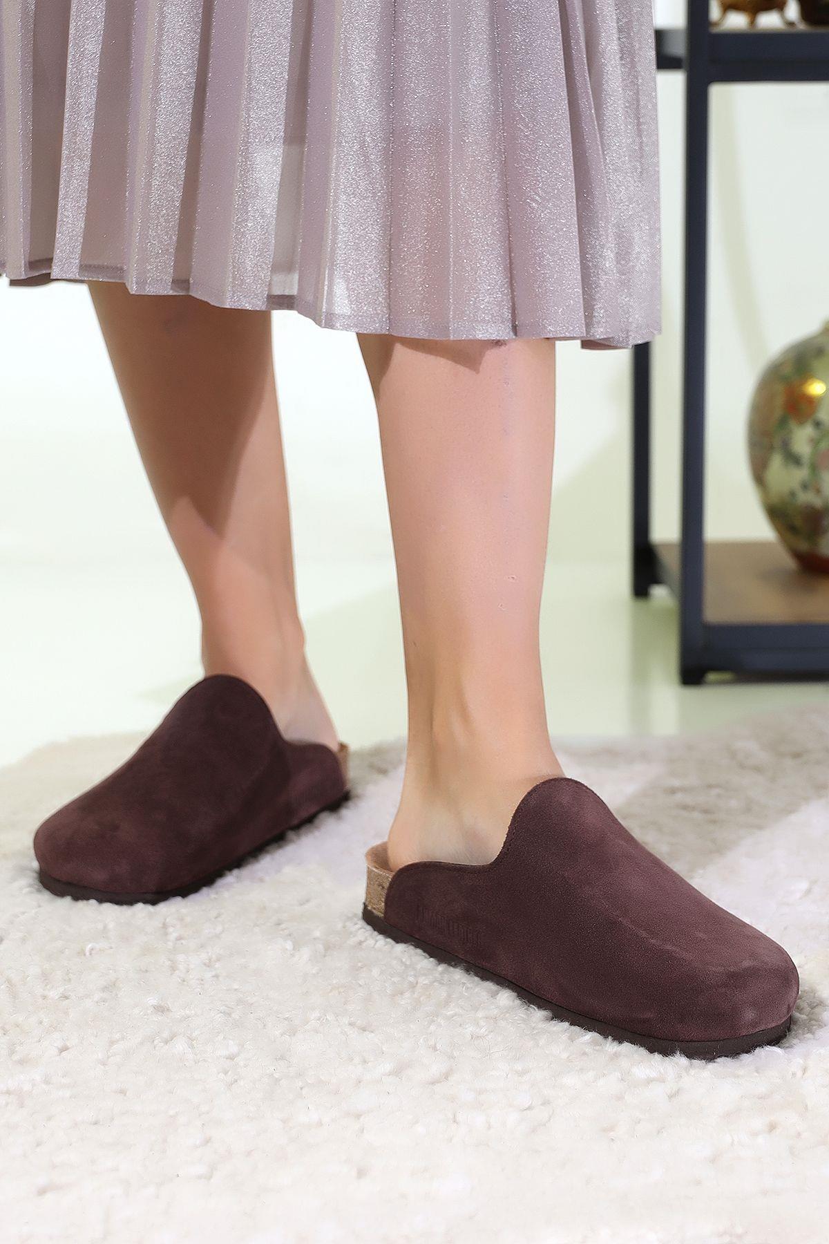 ROMA HAİKİ DERİ ORTOPEDİK MANTAR TABAN UNISEX TERLİK