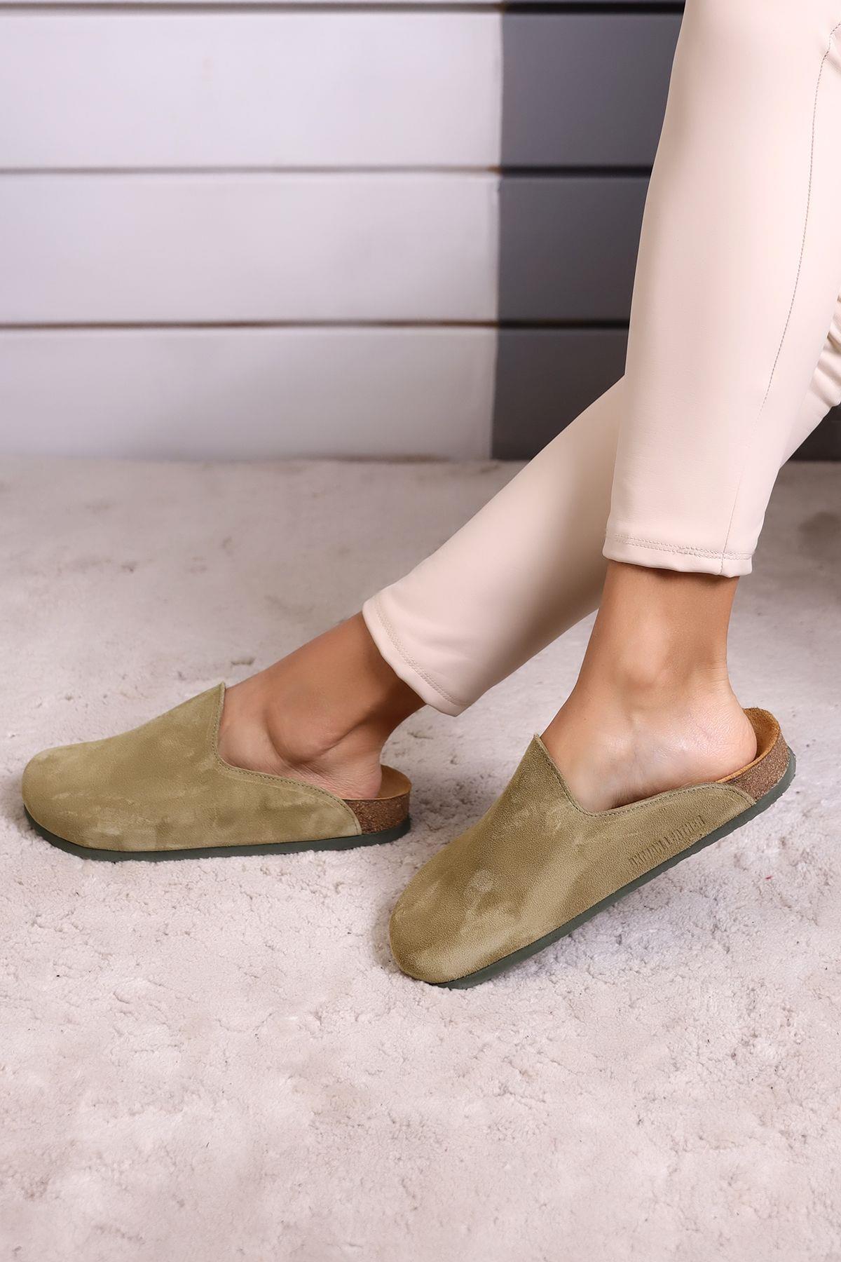 ROMA HAKİKİ DERİ ORTOPEDİK MANTAR TABAN UNISEX TERLİK