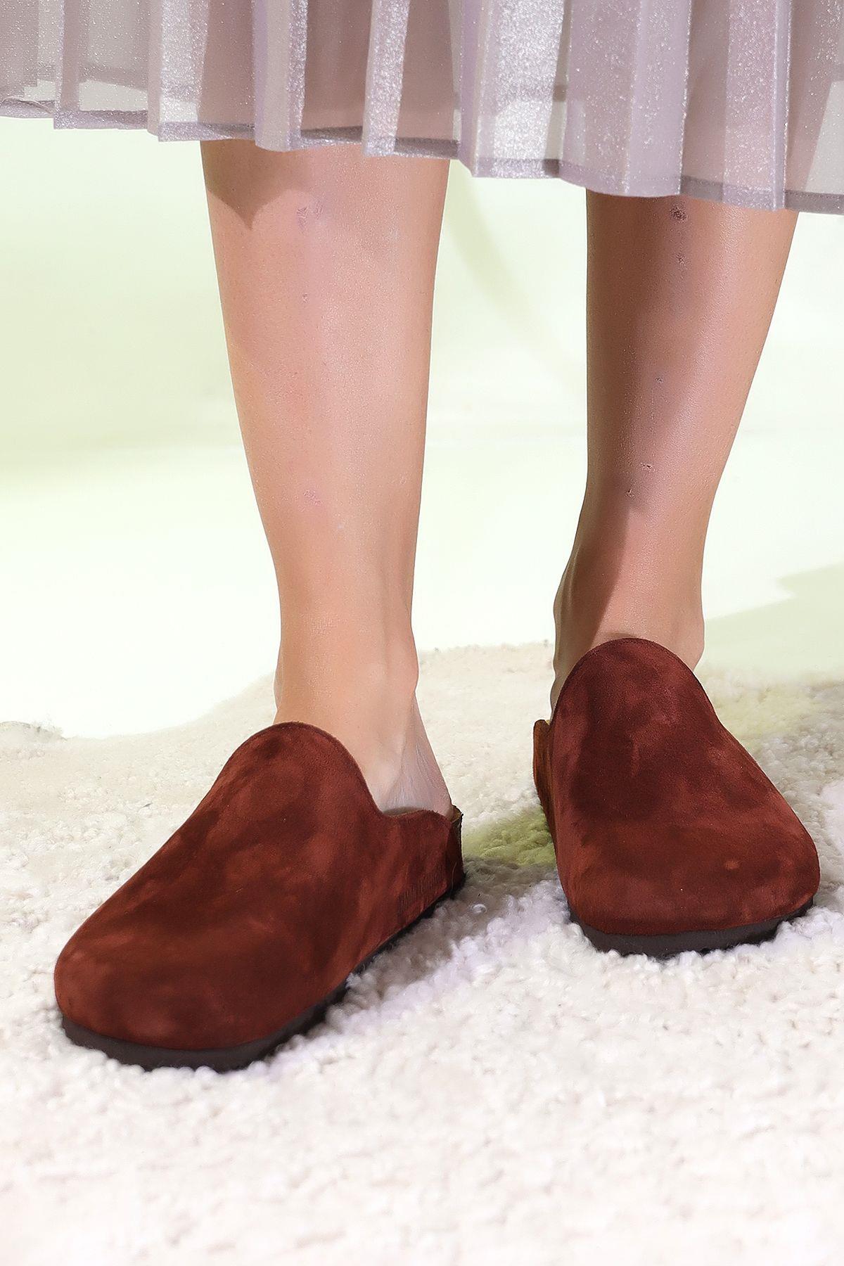 ROMA HAKİKİ DERİ ORTOPEDİK MANTAR TABAN UNISEX TERLİK