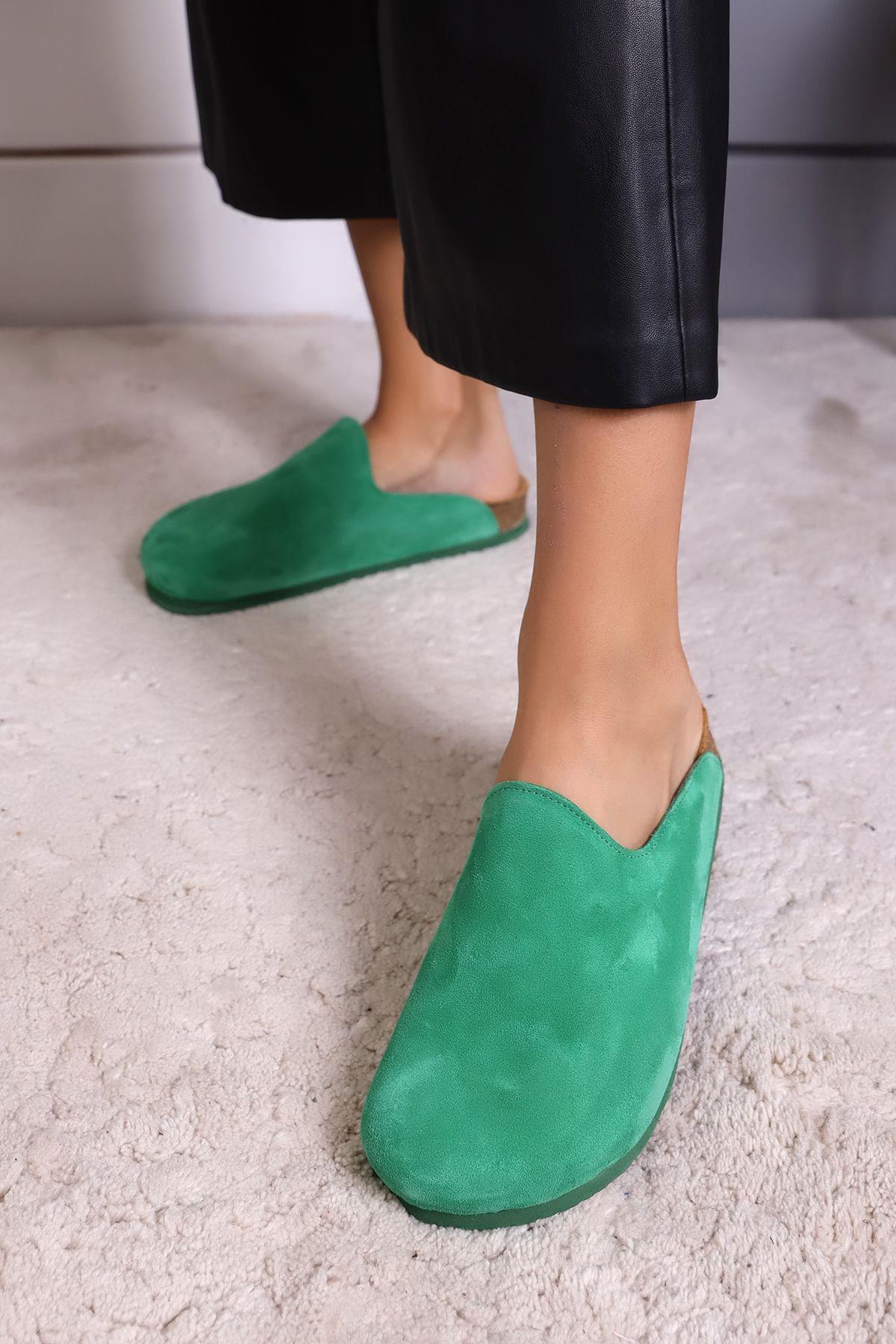 ROMA HAKİKİ DERİ ORTOPEDİK MANTAR TABAN UNISEX TERLİK