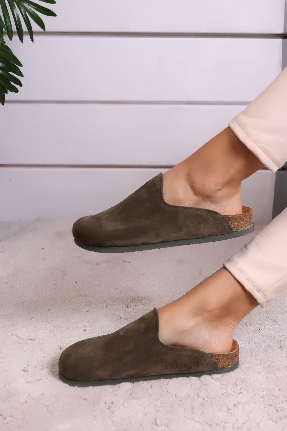 ROMA HAKİKİ DERİ ORTOPEDİK MANTAR TABAN UNISEX TERLİK