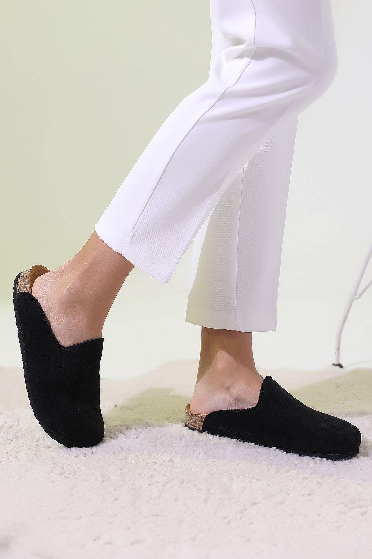ROMA HAKİKİ DERİ ORTOPEDİK MANTAR TABAN UNISEX TERLİK