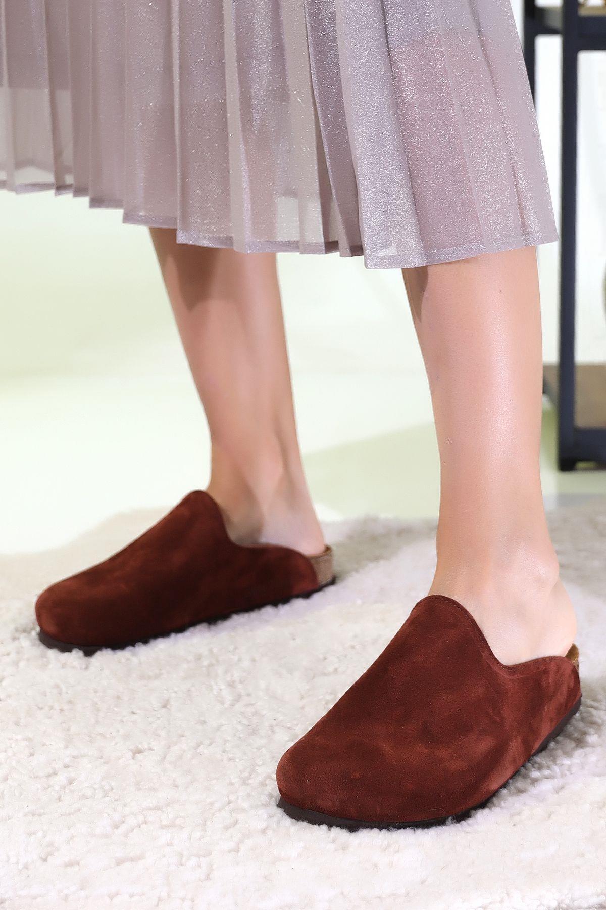 ROMA HAKİKİ DERİ ORTOPEDİK MANTAR TABAN UNISEX TERLİK