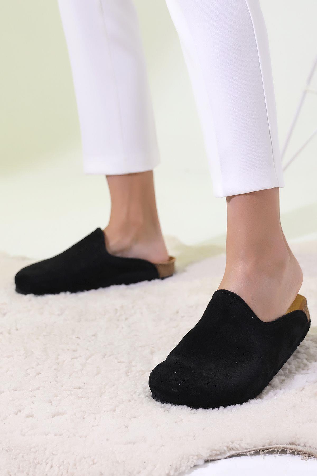 ROMA HAKİKİ DERİ ORTOPEDİK MANTAR TABAN UNISEX TERLİK
