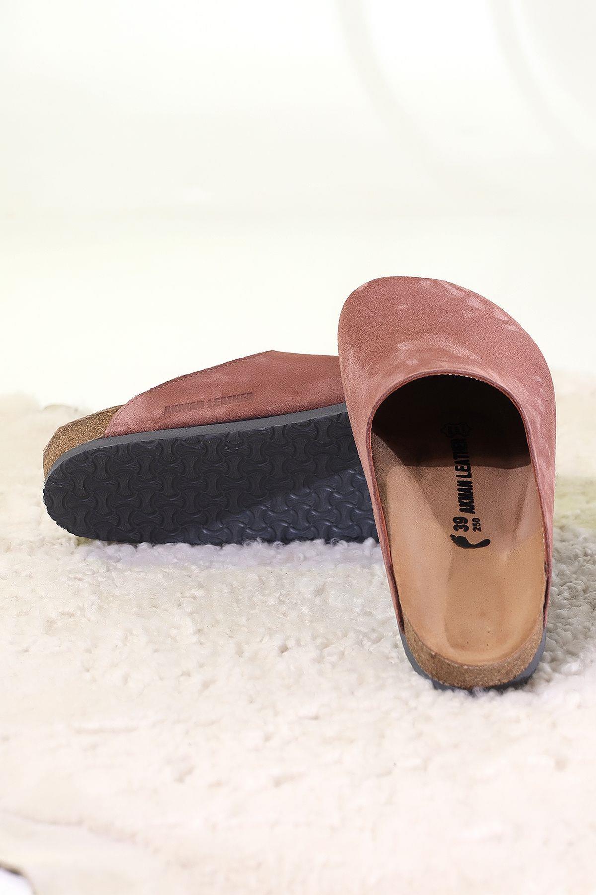 ROMA HAKİKİ DERİ ORTOPEDİK MANTAR TABAN UNISEX TERLİK