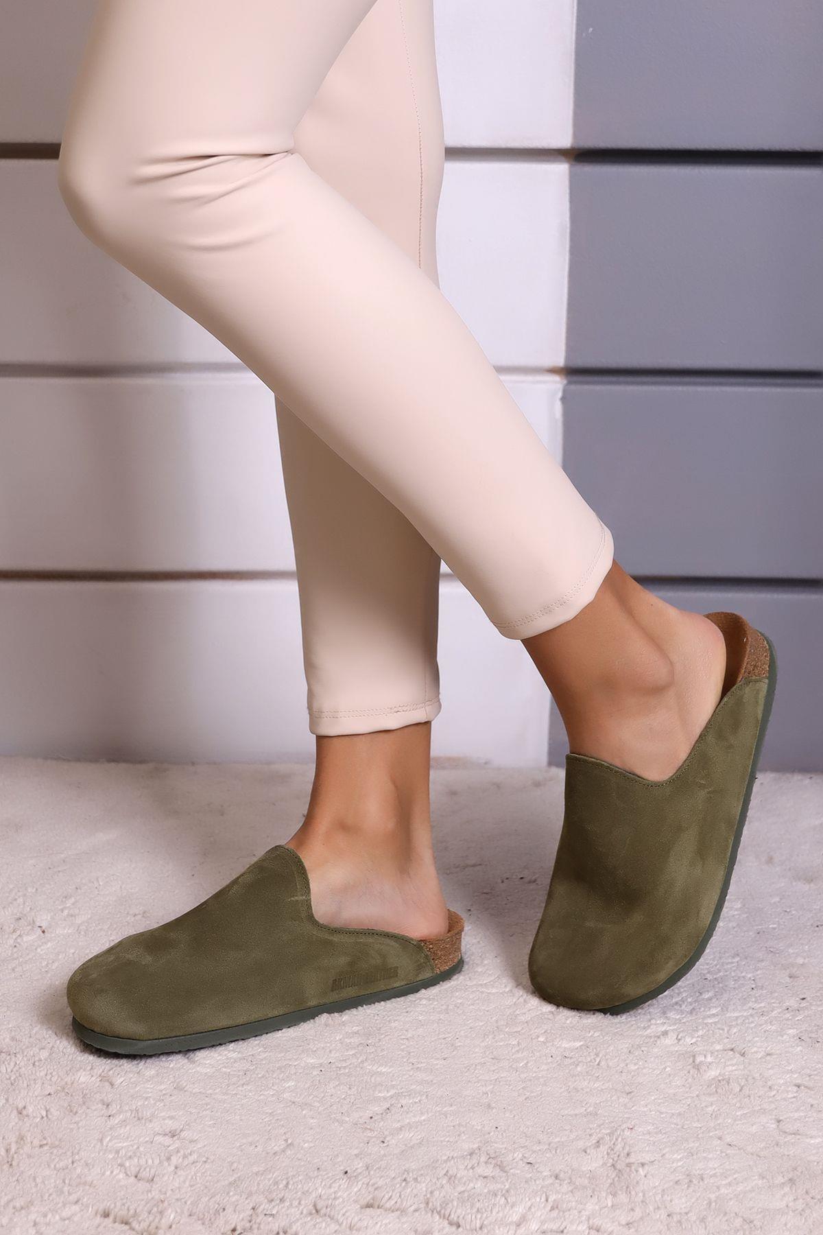 ROMA HAKİKİ DERİ ORTOPEDİK MANTAR TABAN UNISEX TERLİK