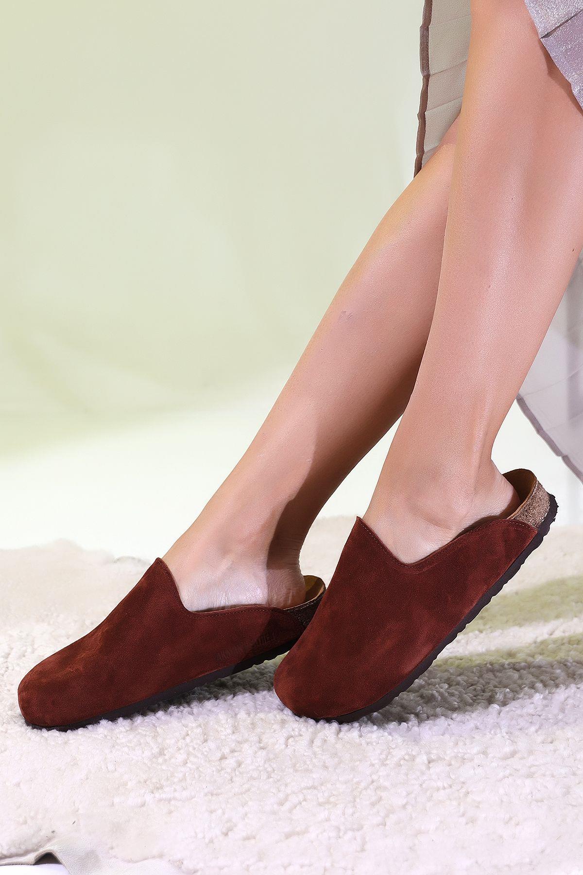 ROMA HAKİKİ DERİ ORTOPEDİK MANTAR TABAN UNISEX TERLİK