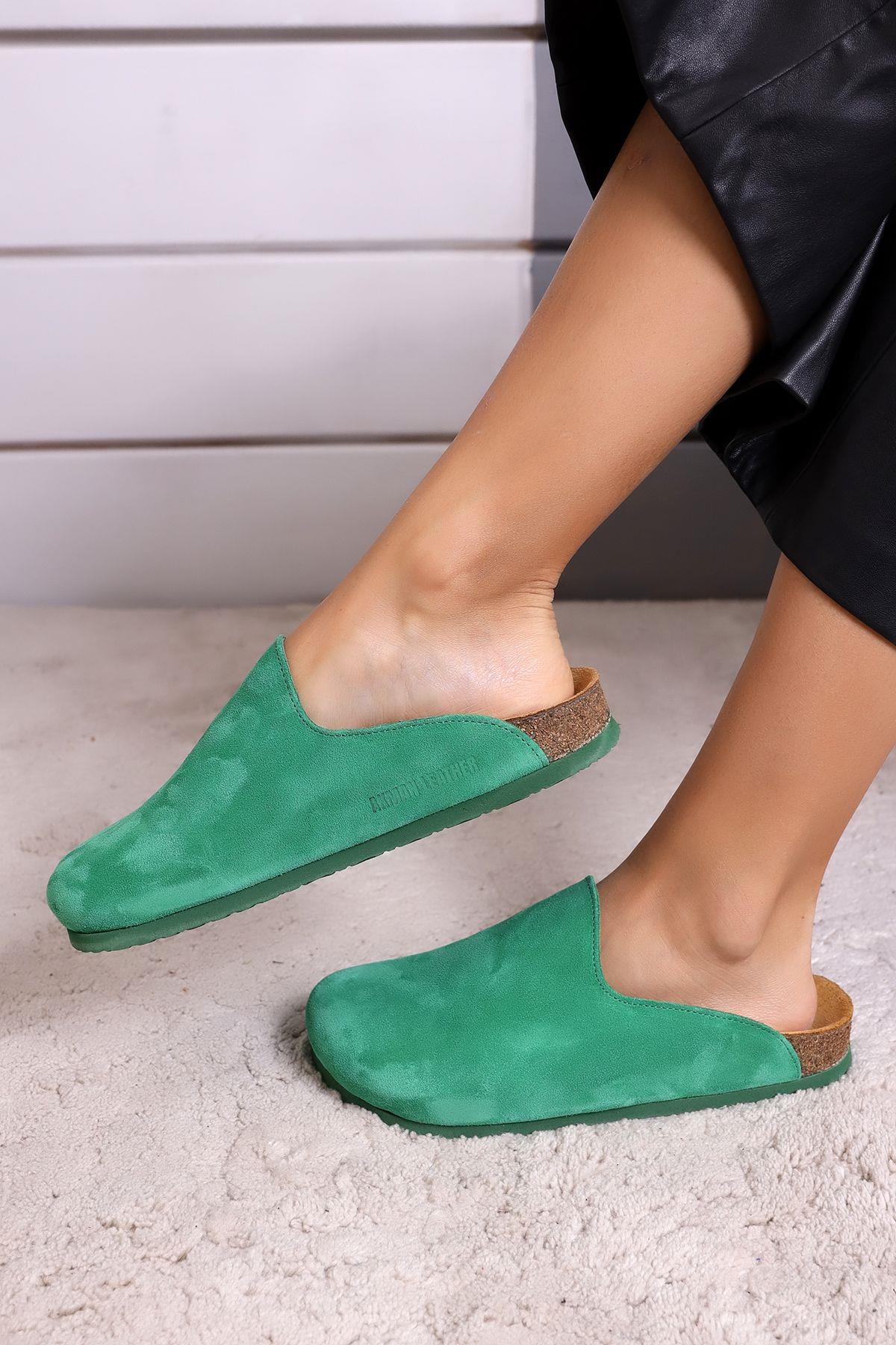 ROMA HAKİKİ DERİ ORTOPEDİK MANTAR TABAN UNISEX TERLİK