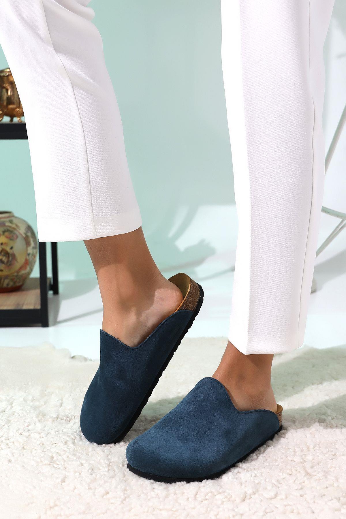 ROMA HAKİKİ DERİ ORTOPEDİK MANTAR TABAN UNISEX TERLİK