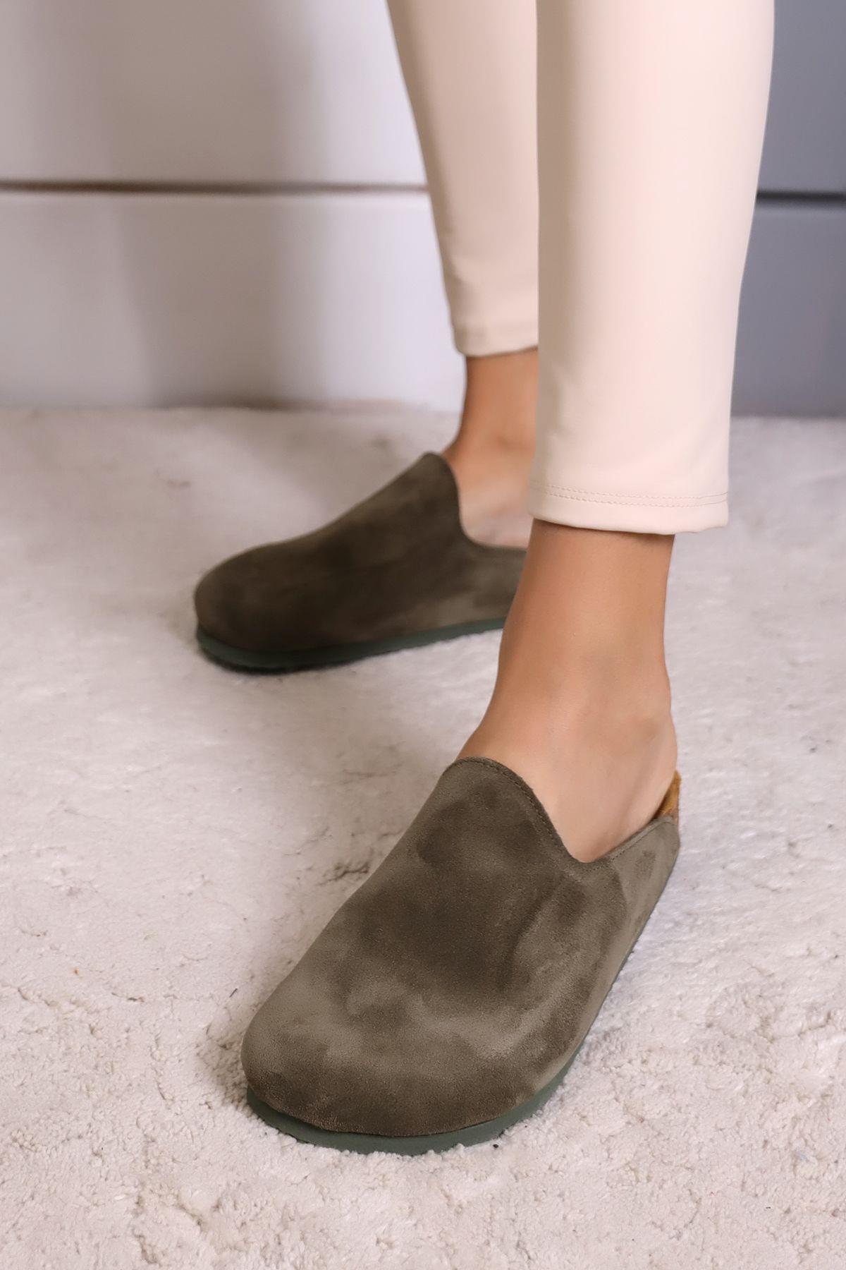 ROMA HAKİKİ DERİ ORTOPEDİK MANTAR TABAN UNISEX TERLİK