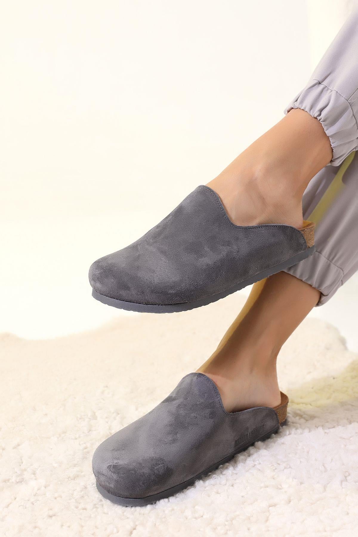 ROMA HAKİKİ DERİ ORTOPEDİK MANTAR TABAN UNISEX TERLİK