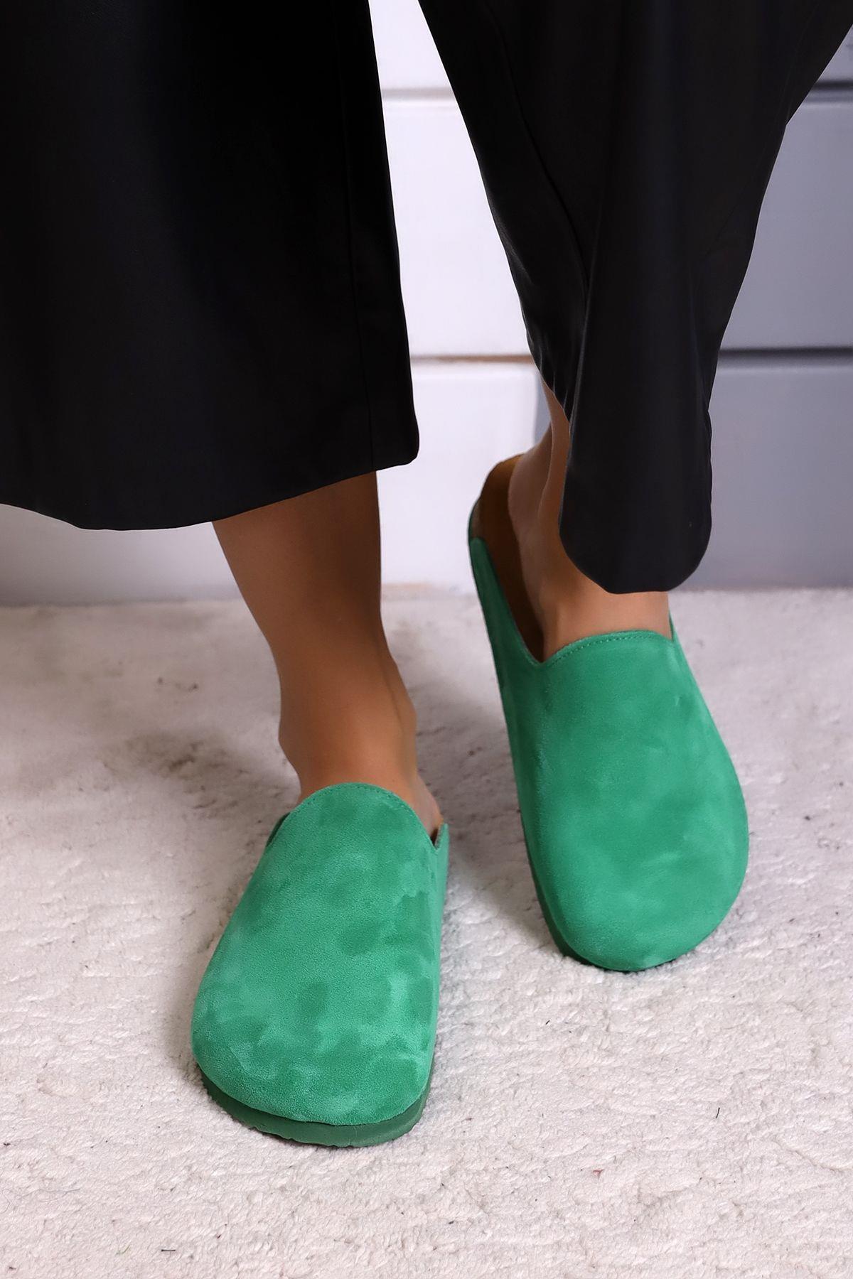 ROMA HAKİKİ DERİ ORTOPEDİK MANTAR TABAN UNISEX TERLİK