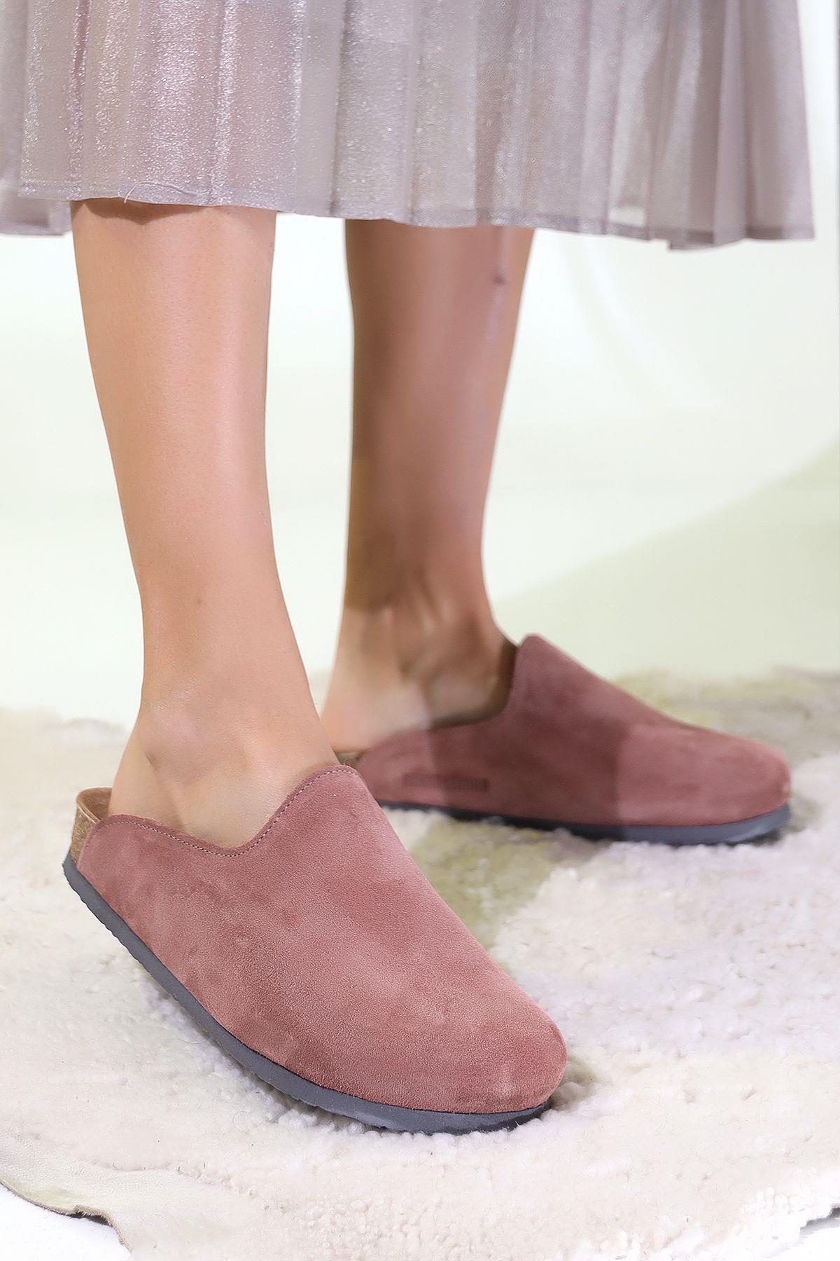 ROMA HAKİKİ DERİ ORTOPEDİK MANTAR TABAN UNISEX TERLİK