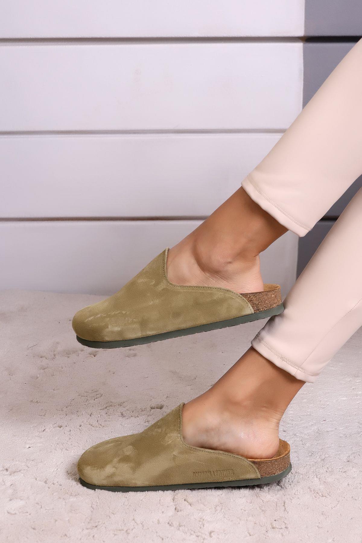 ROMA HAKİKİ DERİ ORTOPEDİK MANTAR TABAN UNISEX TERLİK