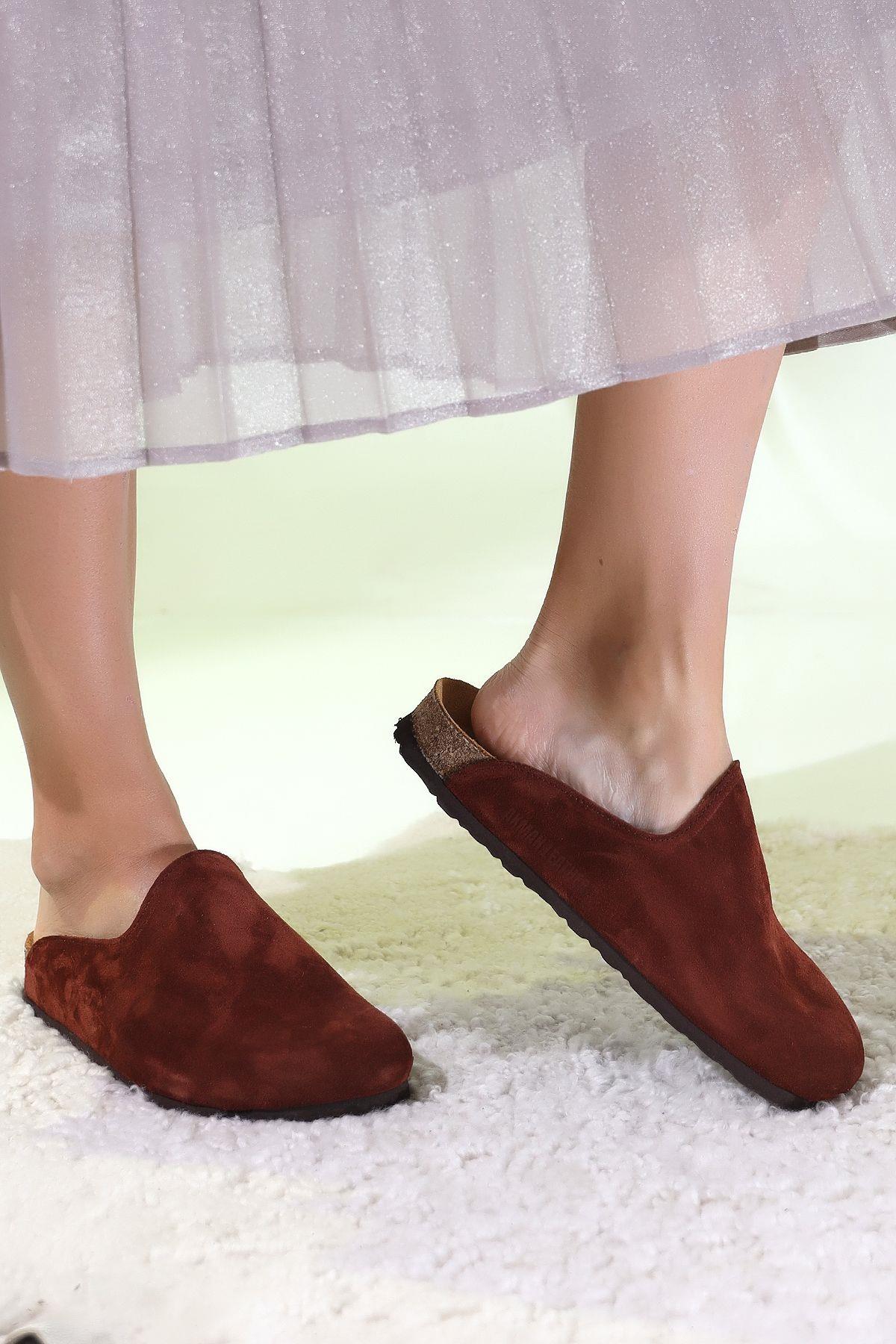 ROMA HAKİKİ DERİ ORTOPEDİK MANTAR TABAN UNISEX TERLİK