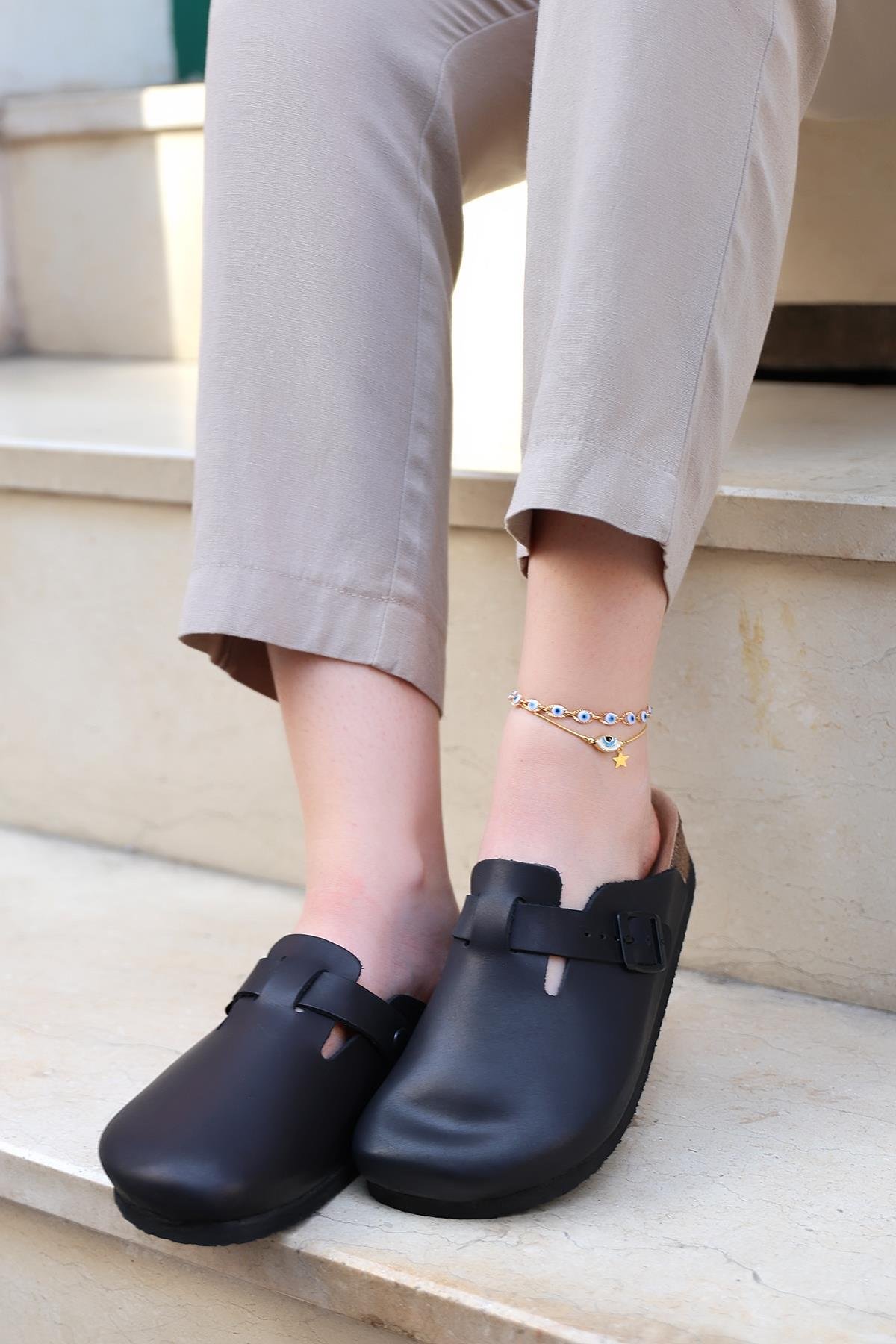 TORİNO HAKİKİ DERİ MANTAR TABAN UNISEX TERLİK