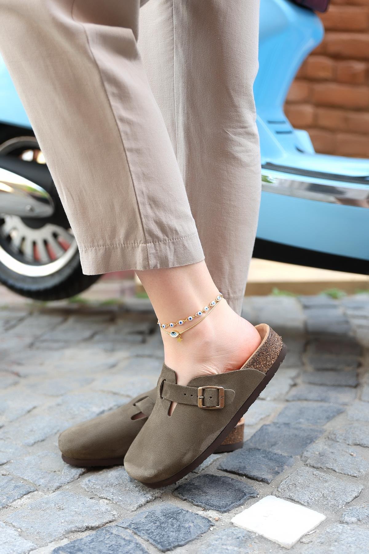 TORİNO HAKİKİ DERİ MANTAR TABAN UNISEX TERLİK