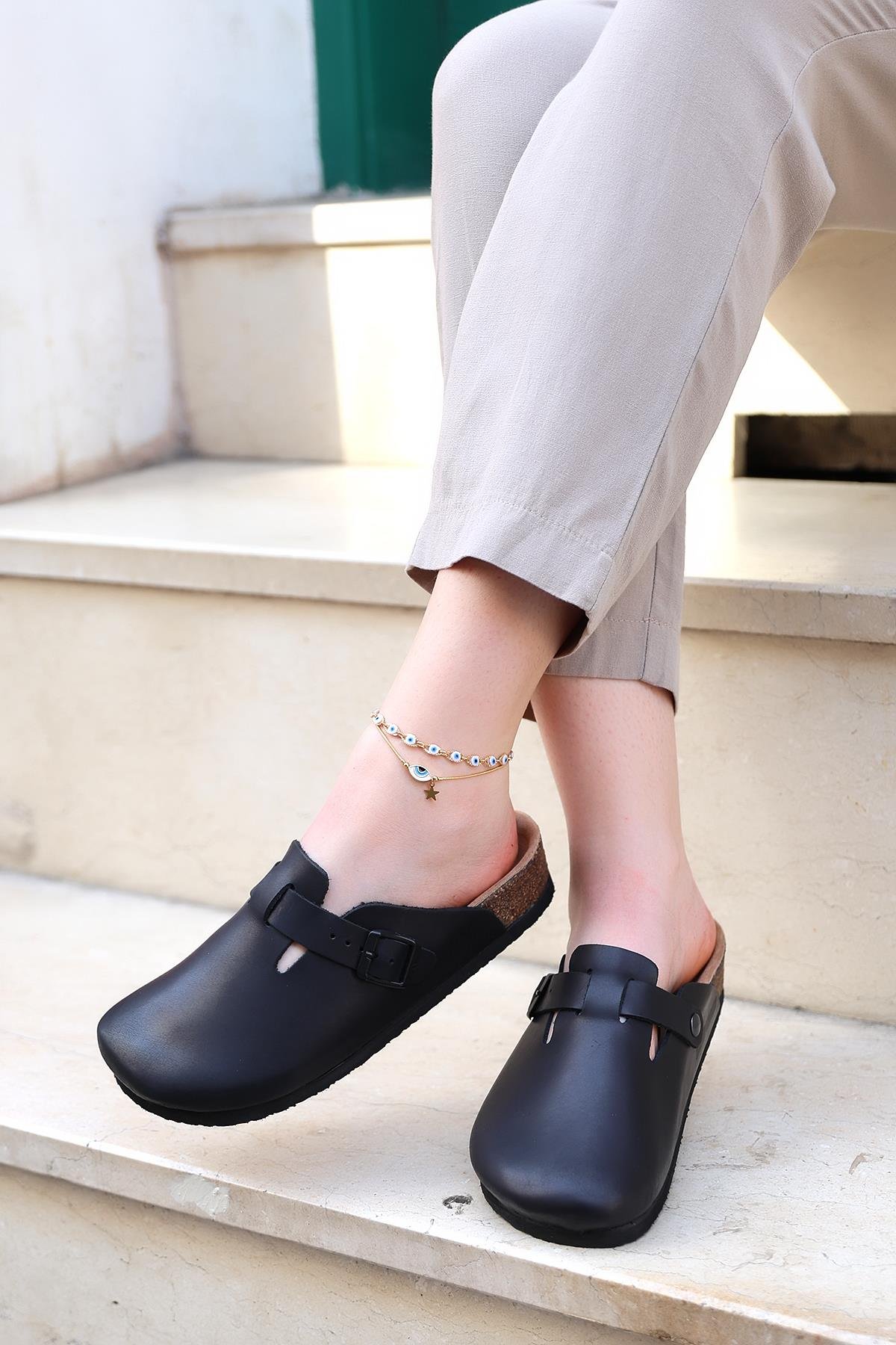 TORİNO HAKİKİ DERİ MANTAR TABAN UNISEX TERLİK