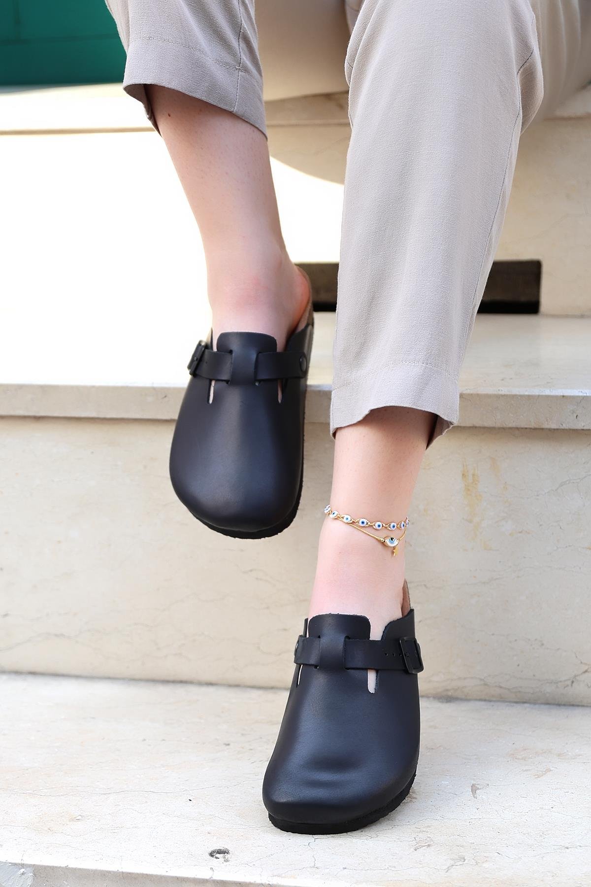 TORİNO HAKİKİ DERİ MANTAR TABAN UNISEX TERLİK