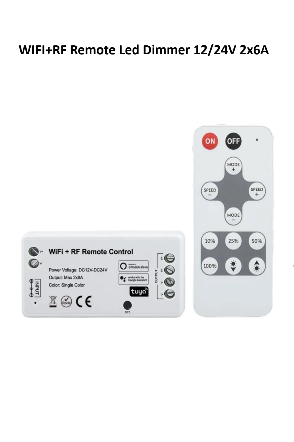  WIFI RF LED DIMMER 12/24V 2x6A