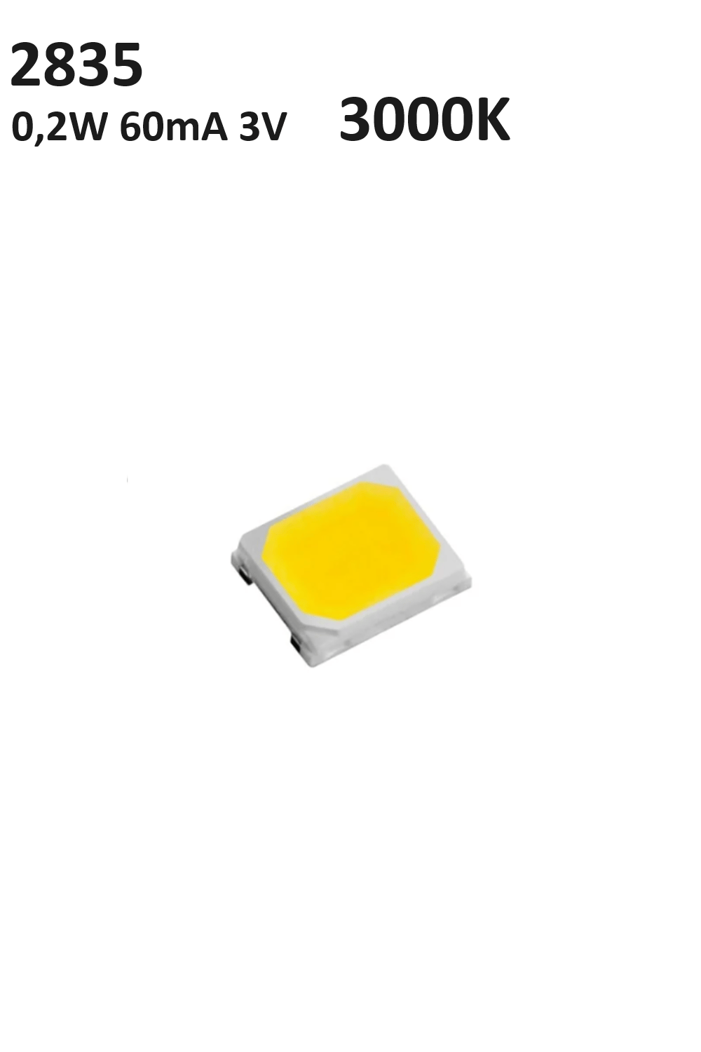 2835 0,2W 60mA 3V SMD LED 