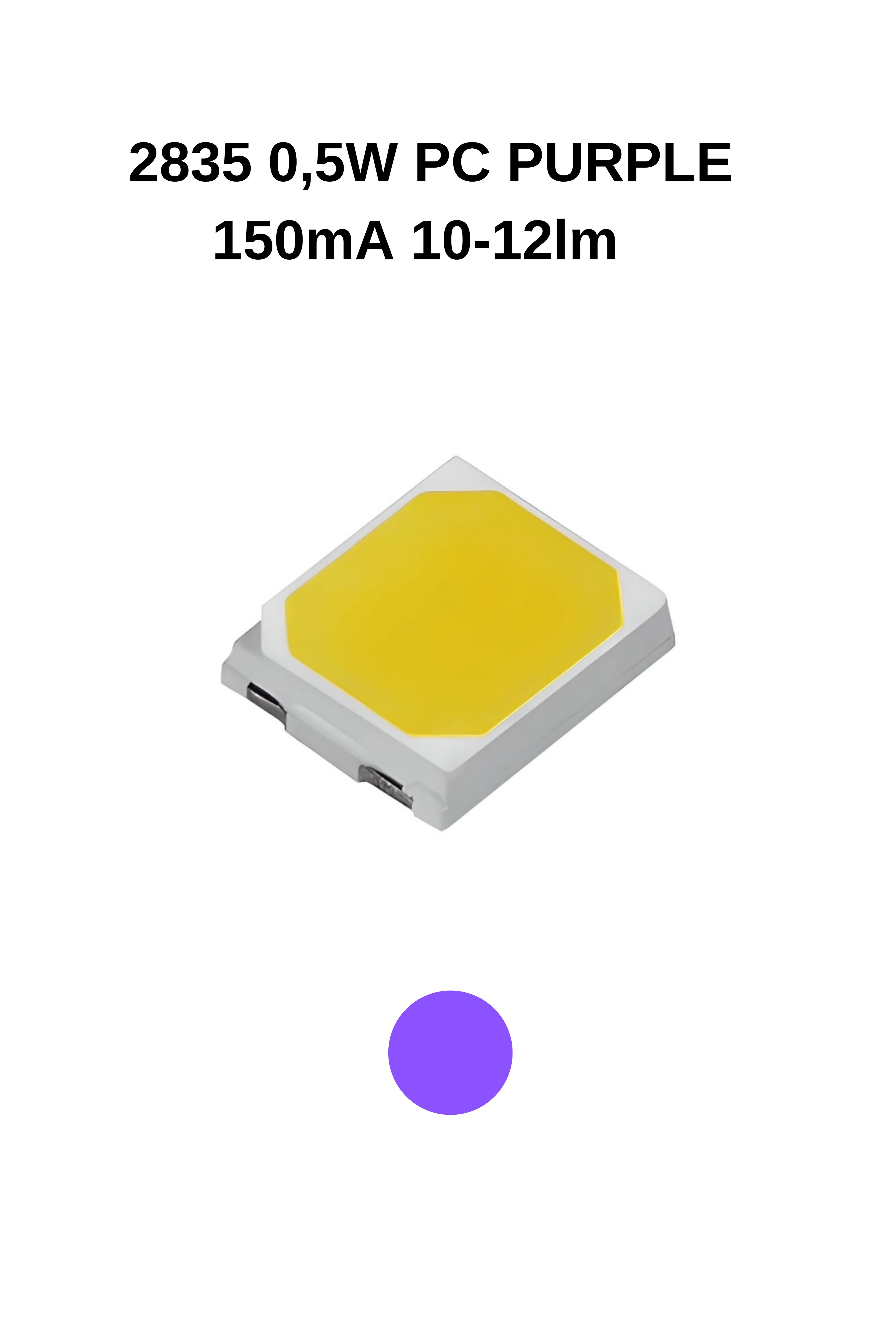 2835 0,5W PC PURPLE  150mA 10-12lm 3.0-3.2V SMD LED