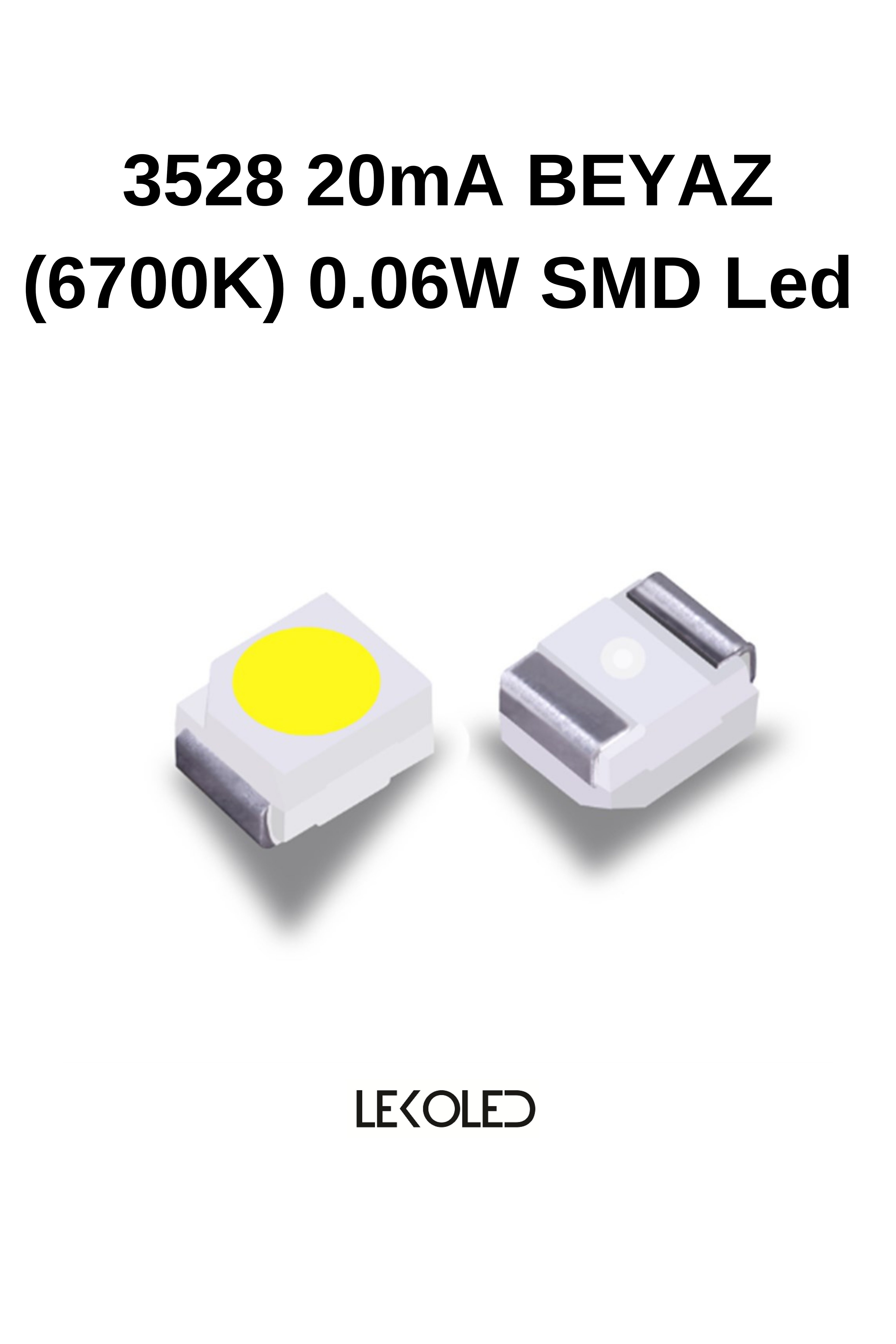 3528 20mA BEYAZ (6700K) 0.06W SMD Led