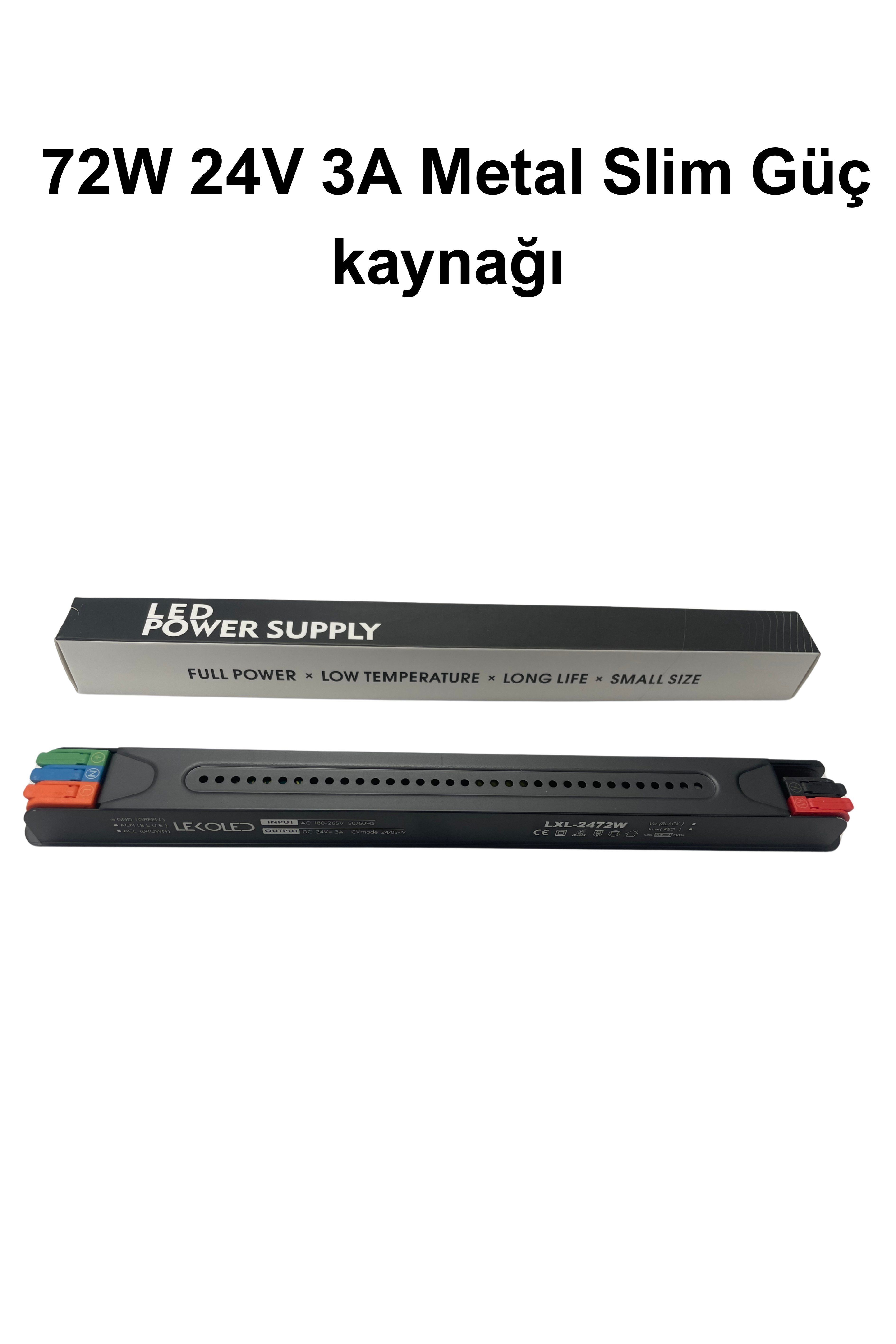 72W 24V 3A Metal Slim Güç kaynağı  