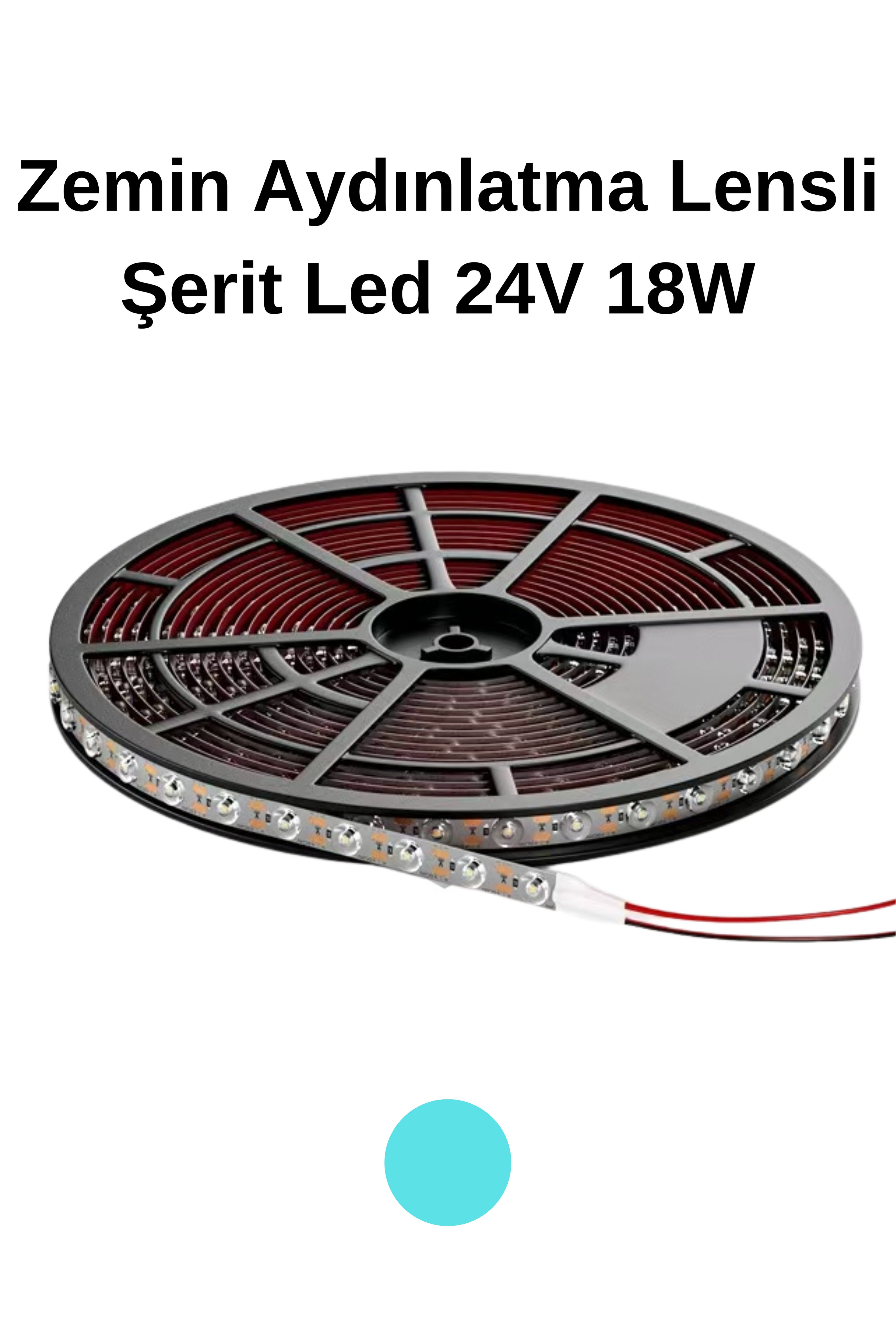 Buz Mavisi Zemin  Aydınlatma Lensli Şerit Led 24V 18W