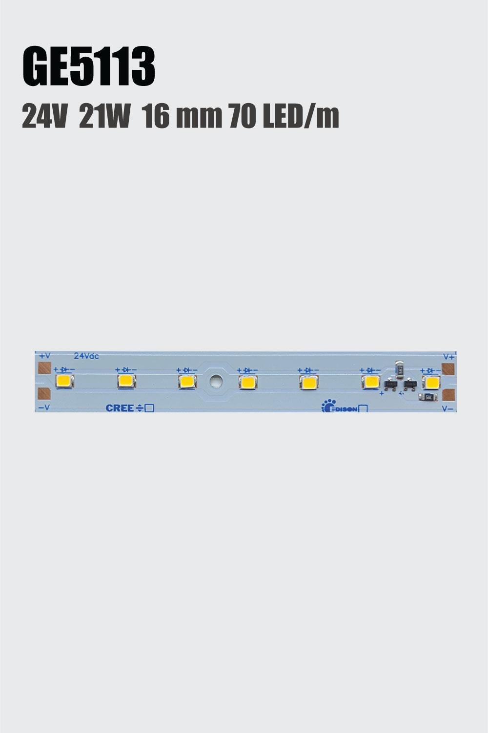 GE5113 21W  AL PCB AKIM KORUMA 24V 70LED/M 16MM Dizgi Led