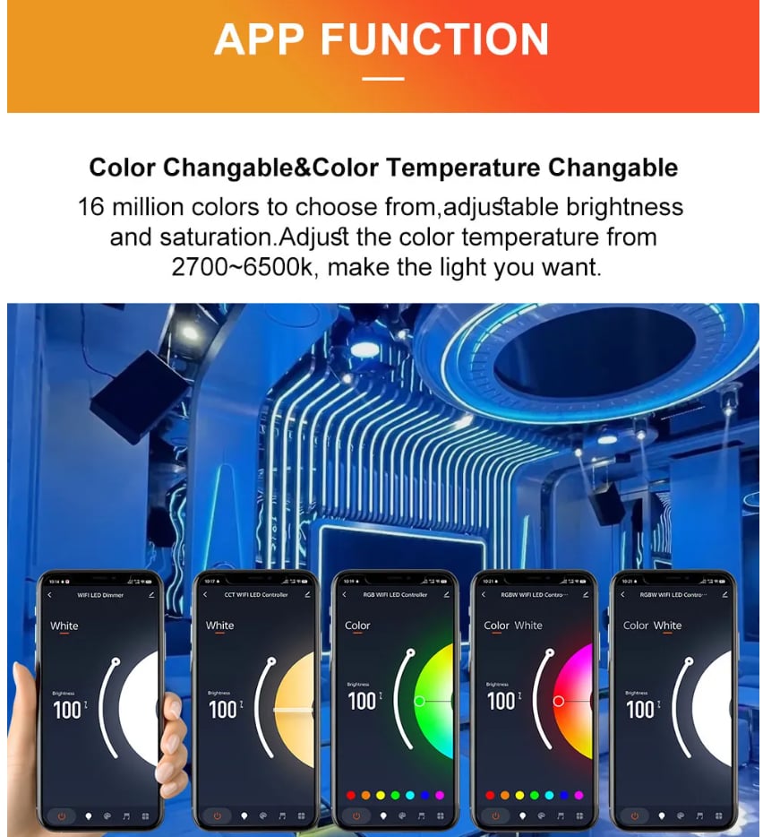 WIFI 5 IN 1 LED CONTROLLER 12/24V 5x3A
