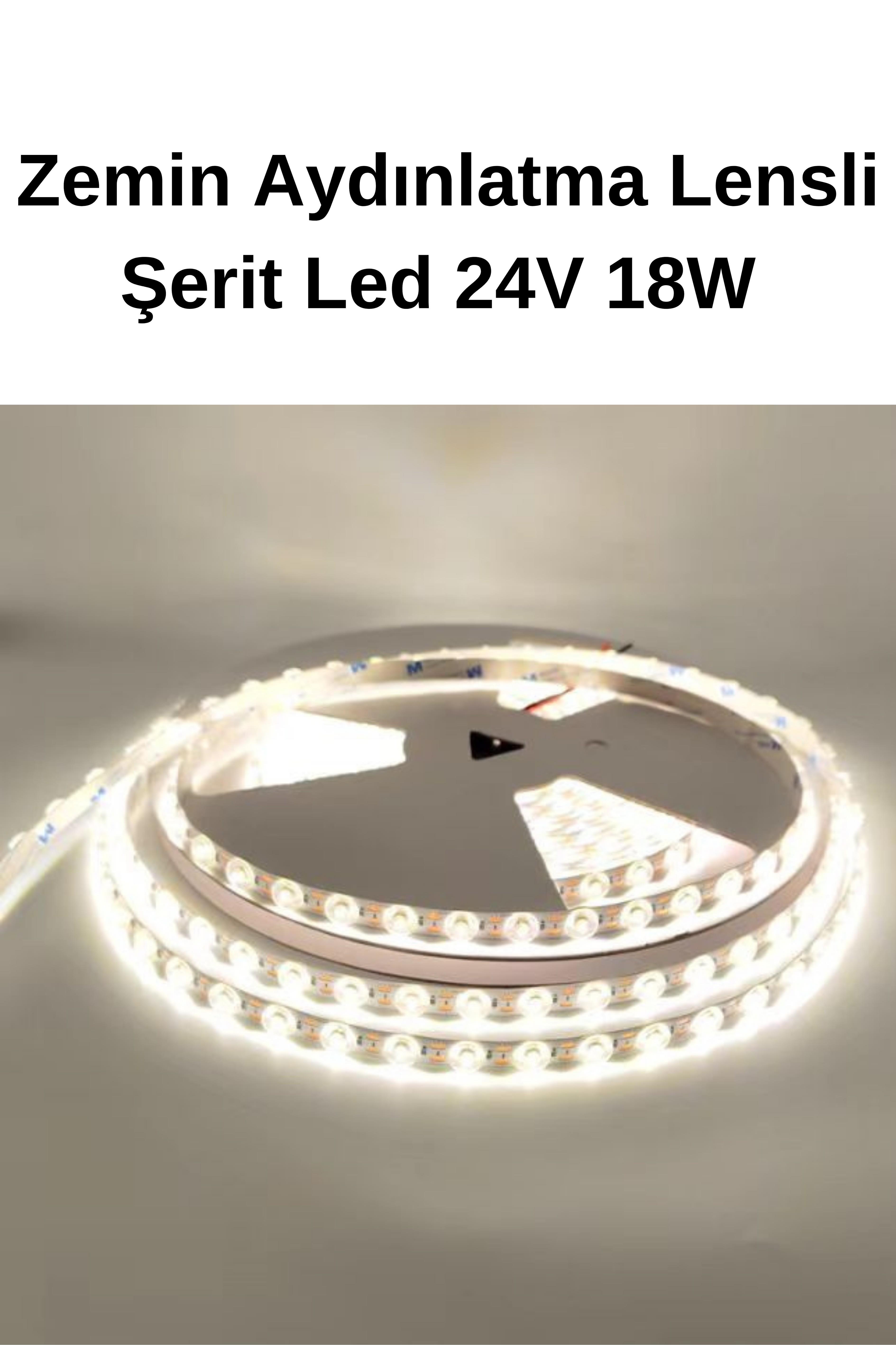 Zemin  Aydınlatma Lensli Şerit Led Natural 4000K 24V 18W
