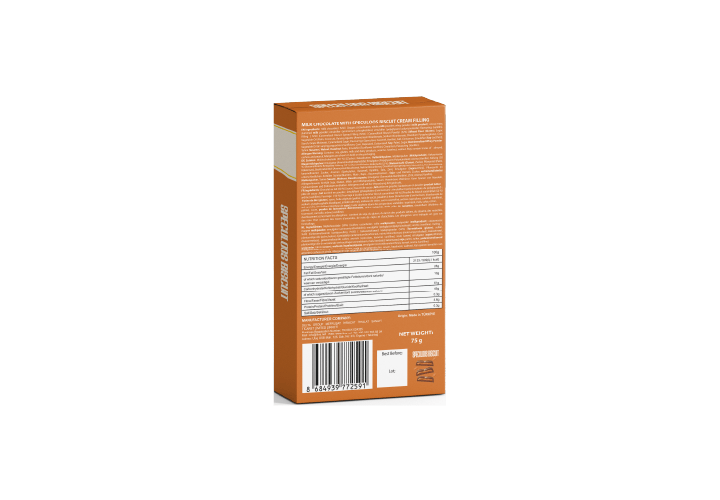 Speculoos Biscuits Cream Milk Chocolate Bar 75 g