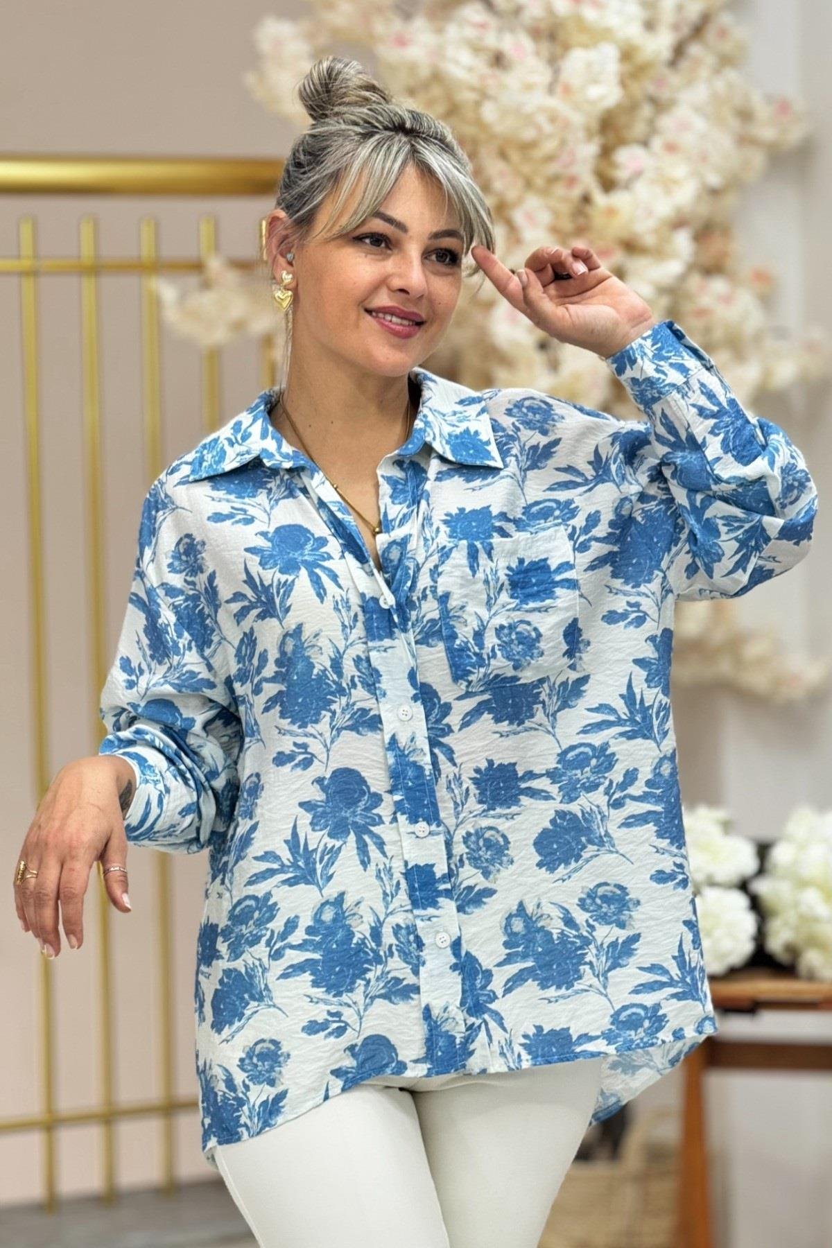 Bebe Marka Modal Kumaş Çiçek Desenli Gömlek 29690