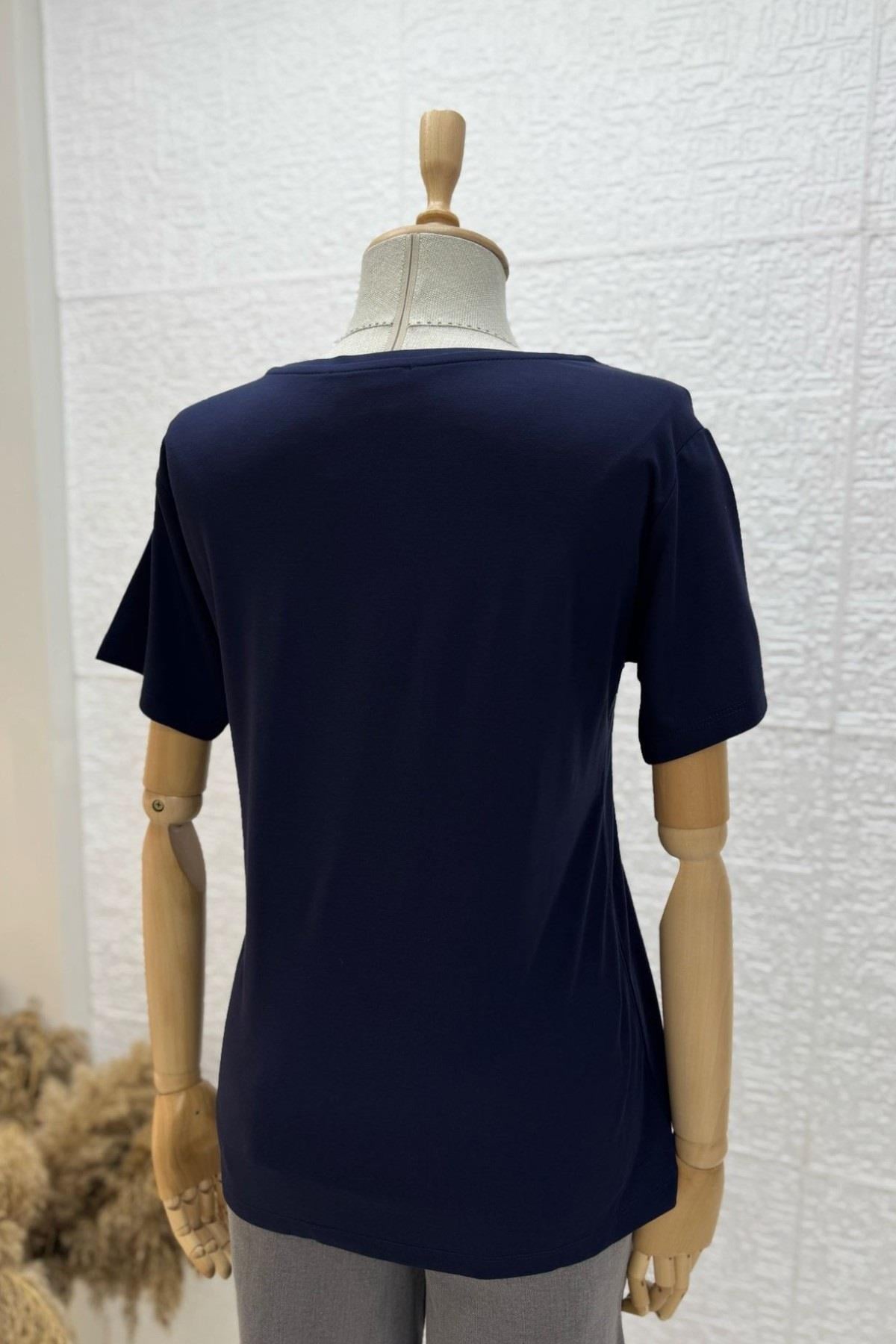 Bebe Marka V Yaka Modal Kumaş Basic T-shirt 29113
