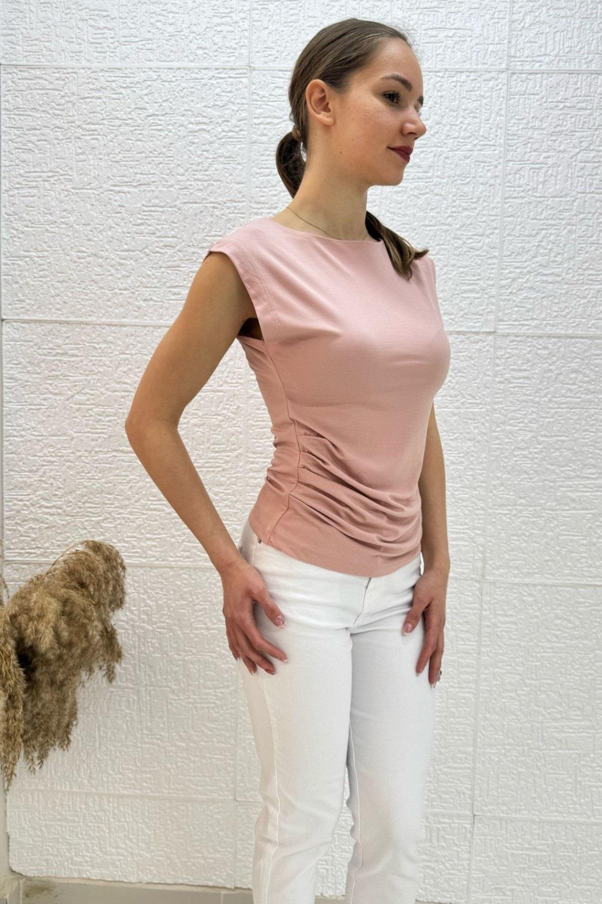 Bebe Marka Yanı Drape Detaylı Modal Kumaş Kolsuz Body 28757