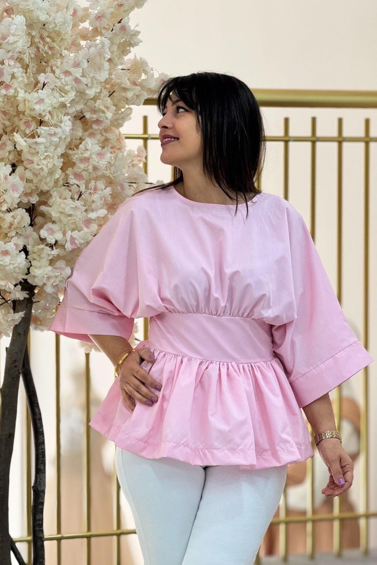 İthal Poplin Kumaş Pinterest Model Bluz 1553
