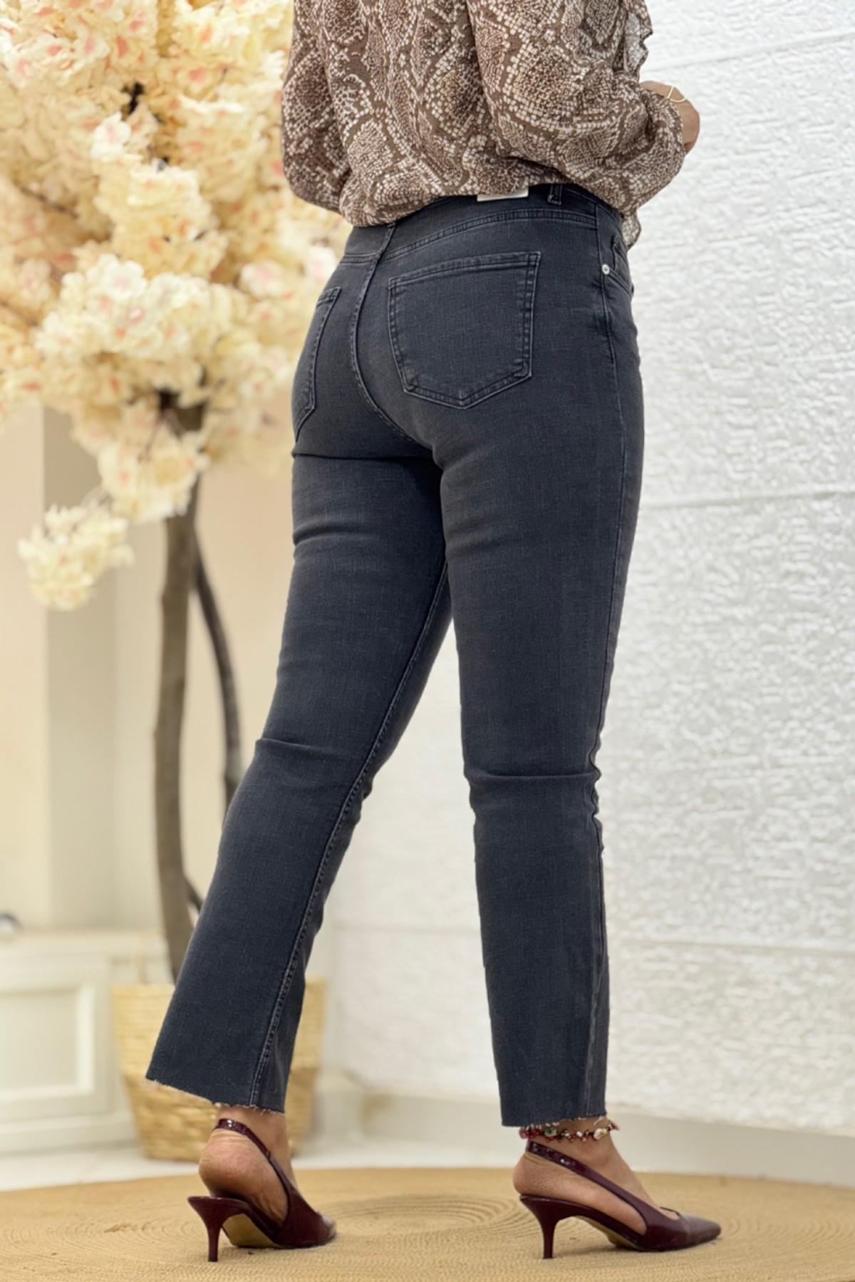 Orj. Zra Model Boyfit Kalıp Kesik Paça Jean 0390 Antrasit